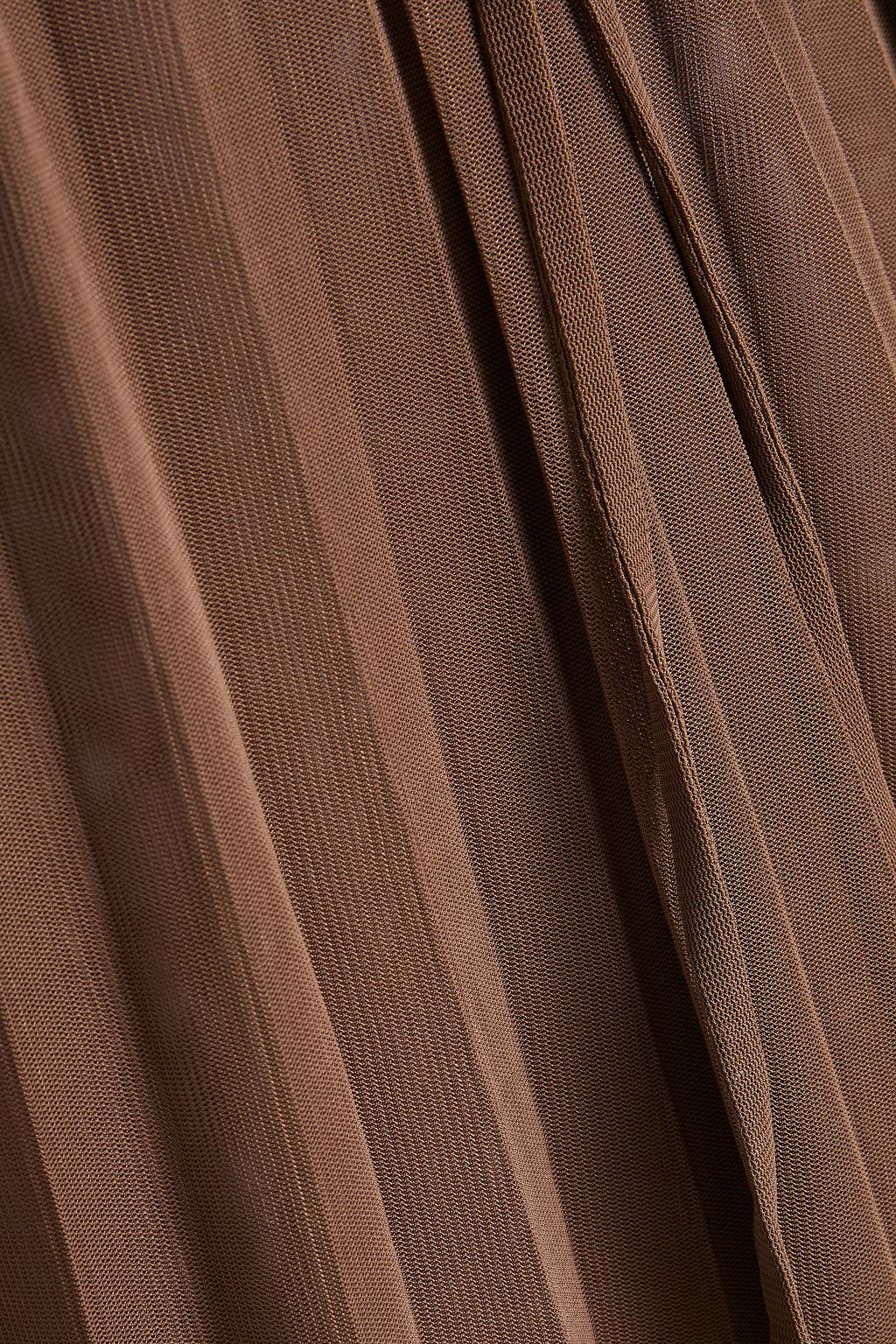 VINCE. Belted pleated mesh midi dress