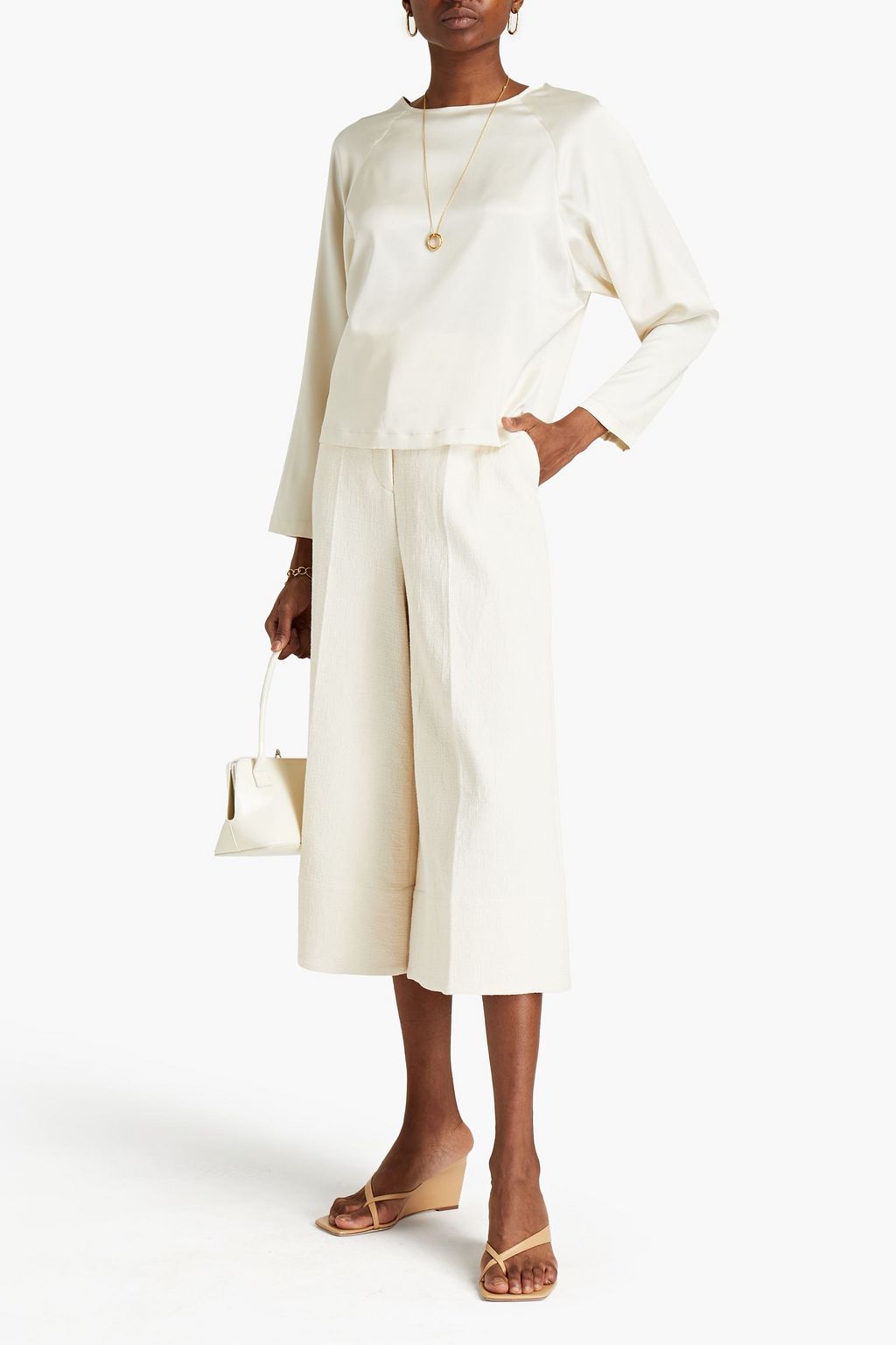 FABIANA FILIPPI Silk-blend satin top