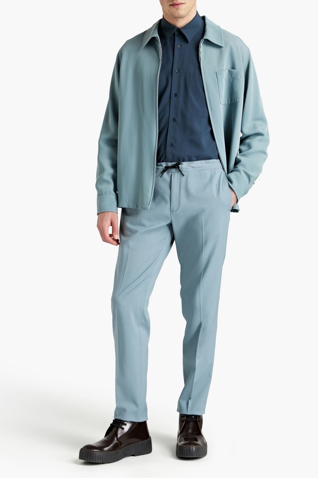 SANDRO Alpha tapered wool-twill pants