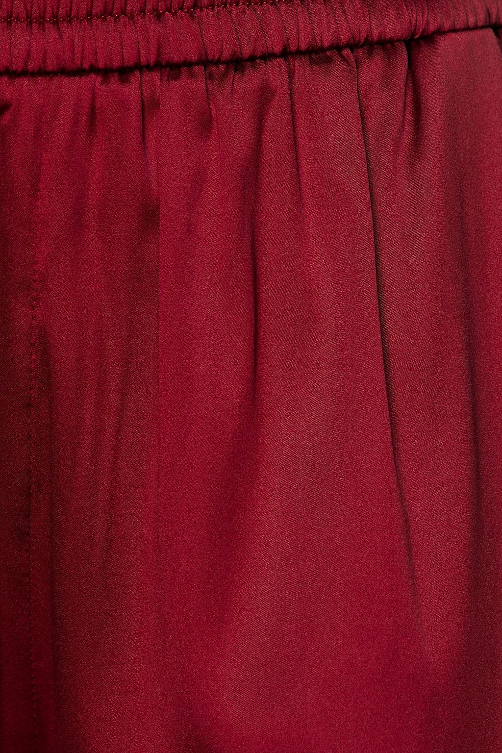 FABIANA FILIPPI Shirred silk-blend satin straight-leg pants
