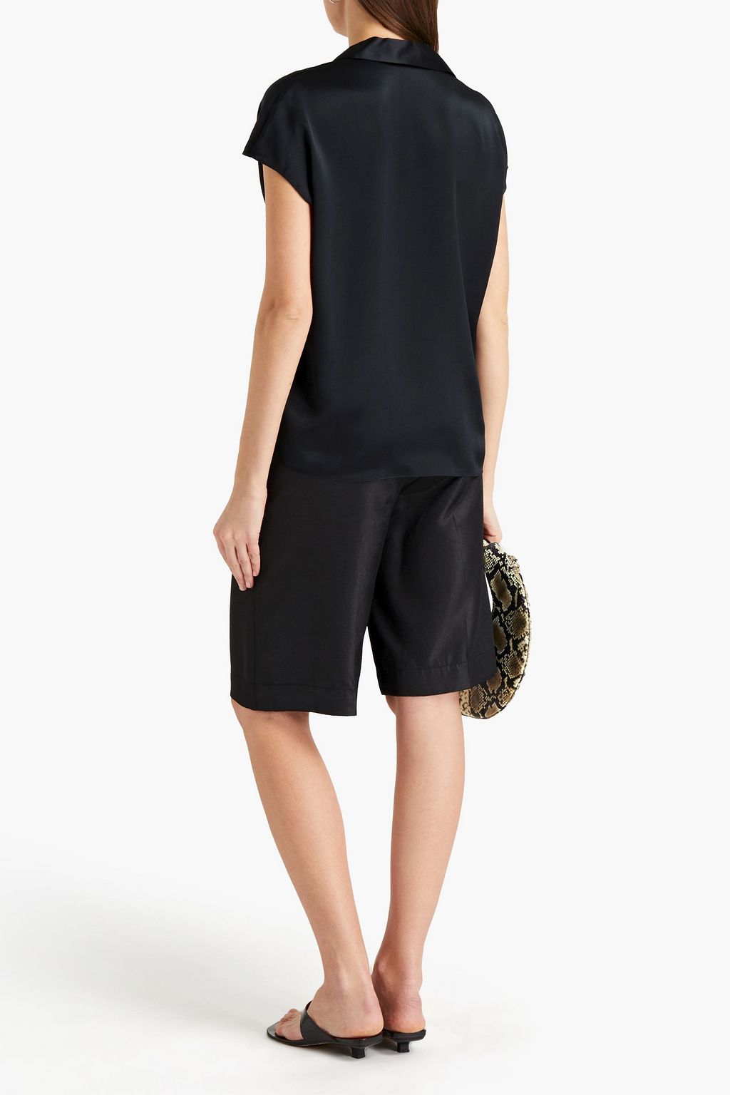 VINCE. Silk-satin crepe shirt