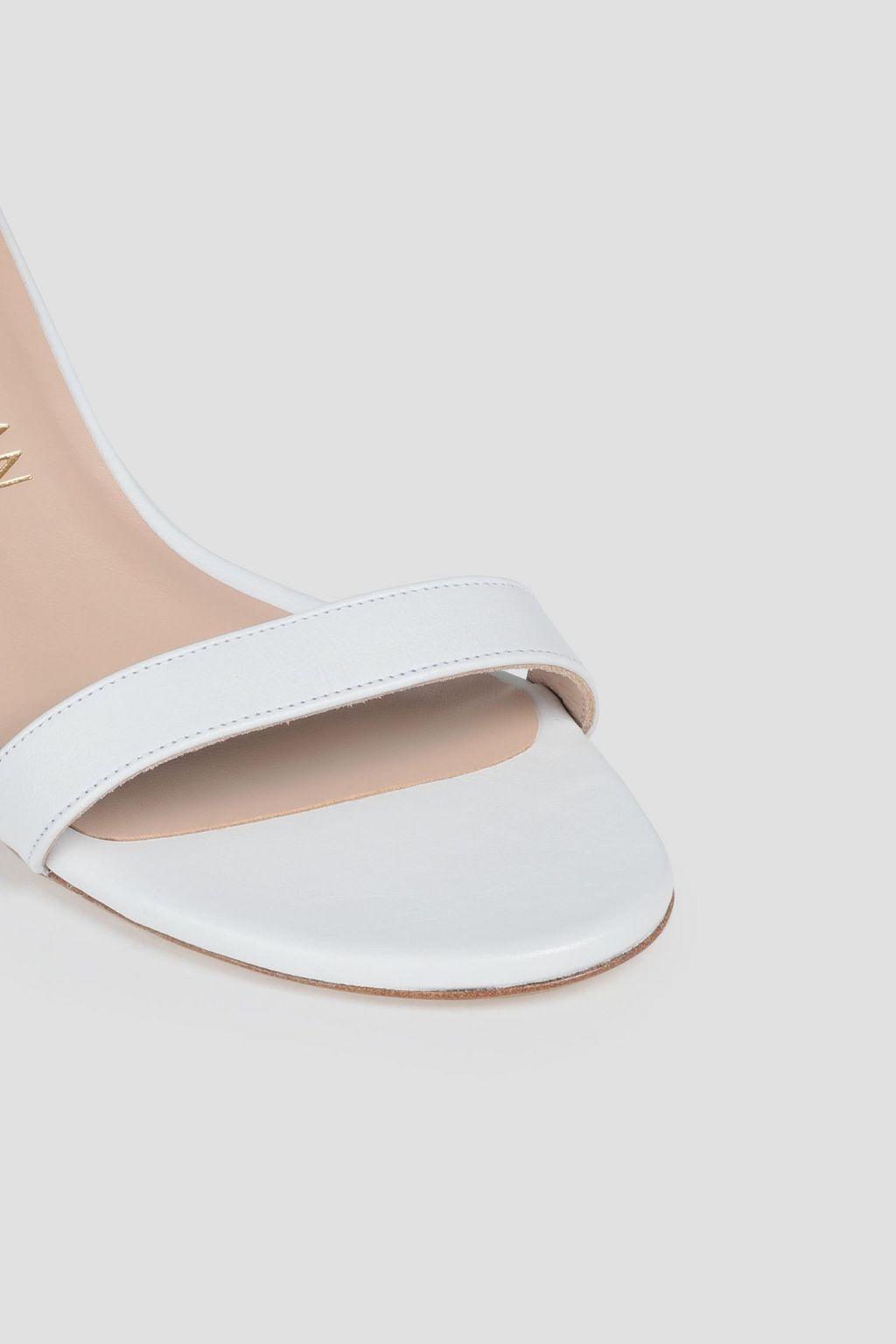 STUART WEITZMAN Simple faux pearl-embellished leather sandals