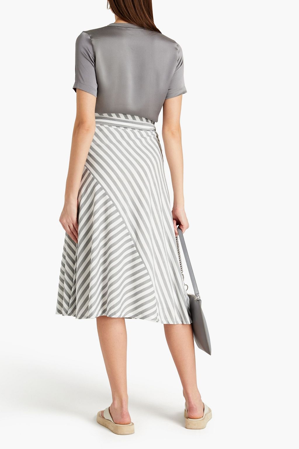 FABIANA FILIPPI Bead-embellished washed silk-satin top