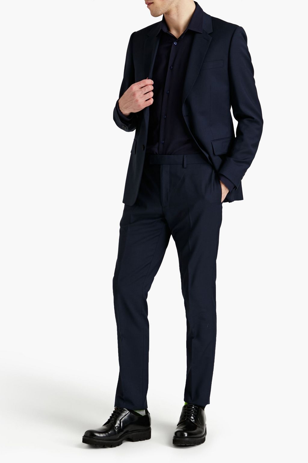 SANDRO Marine tapered wool-crepe suit pants