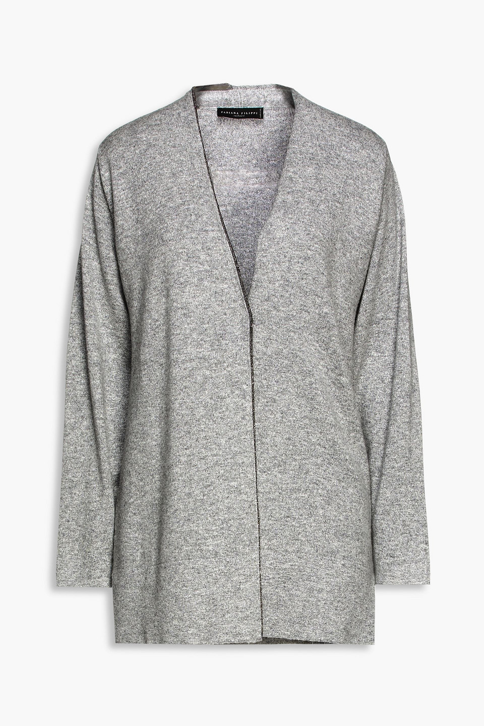 Fabiana Filippi Woman Bead-embellished Cashmere Cardigan Gray Size 38