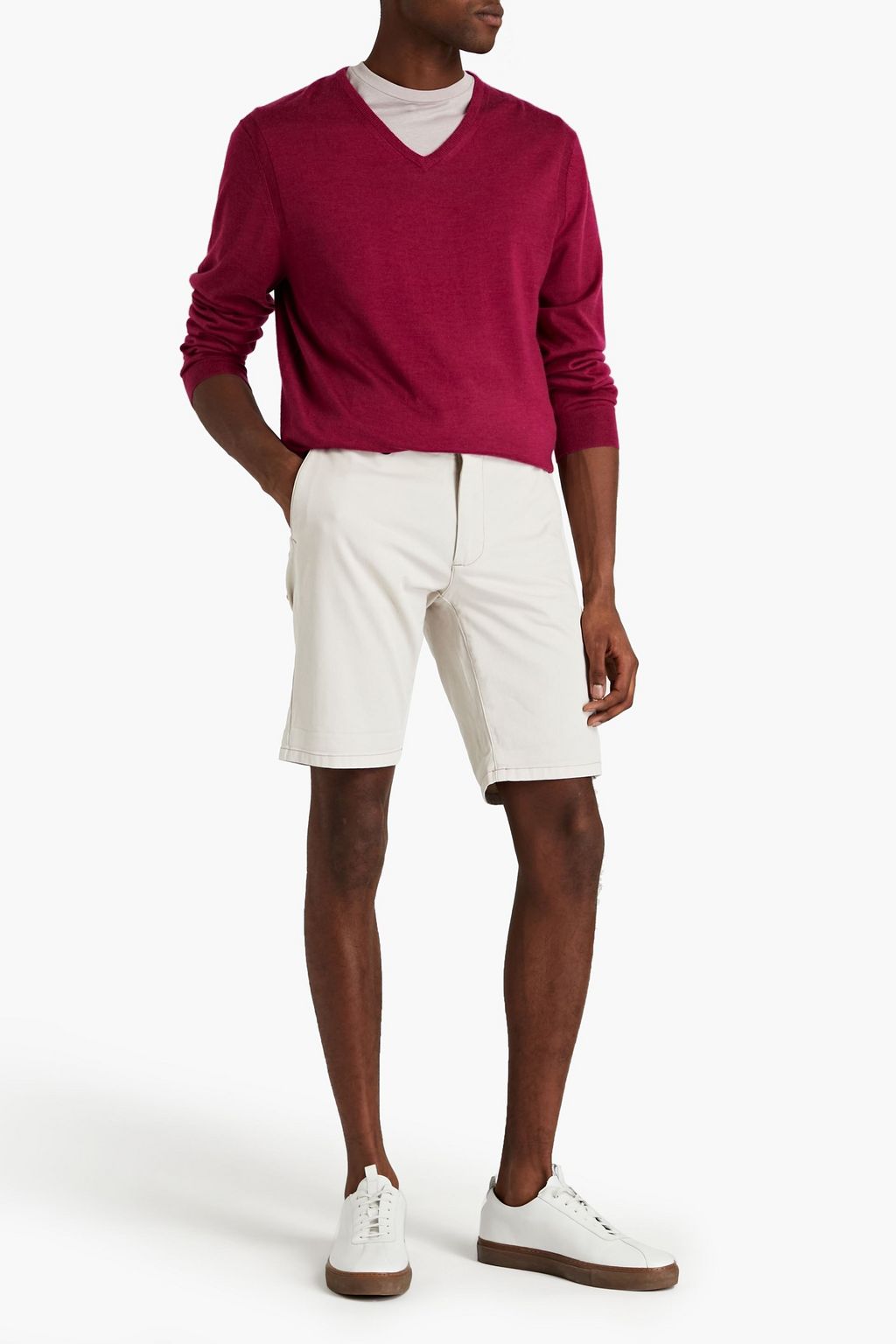 N.PEAL Mélange cashmere and silk-blend sweater