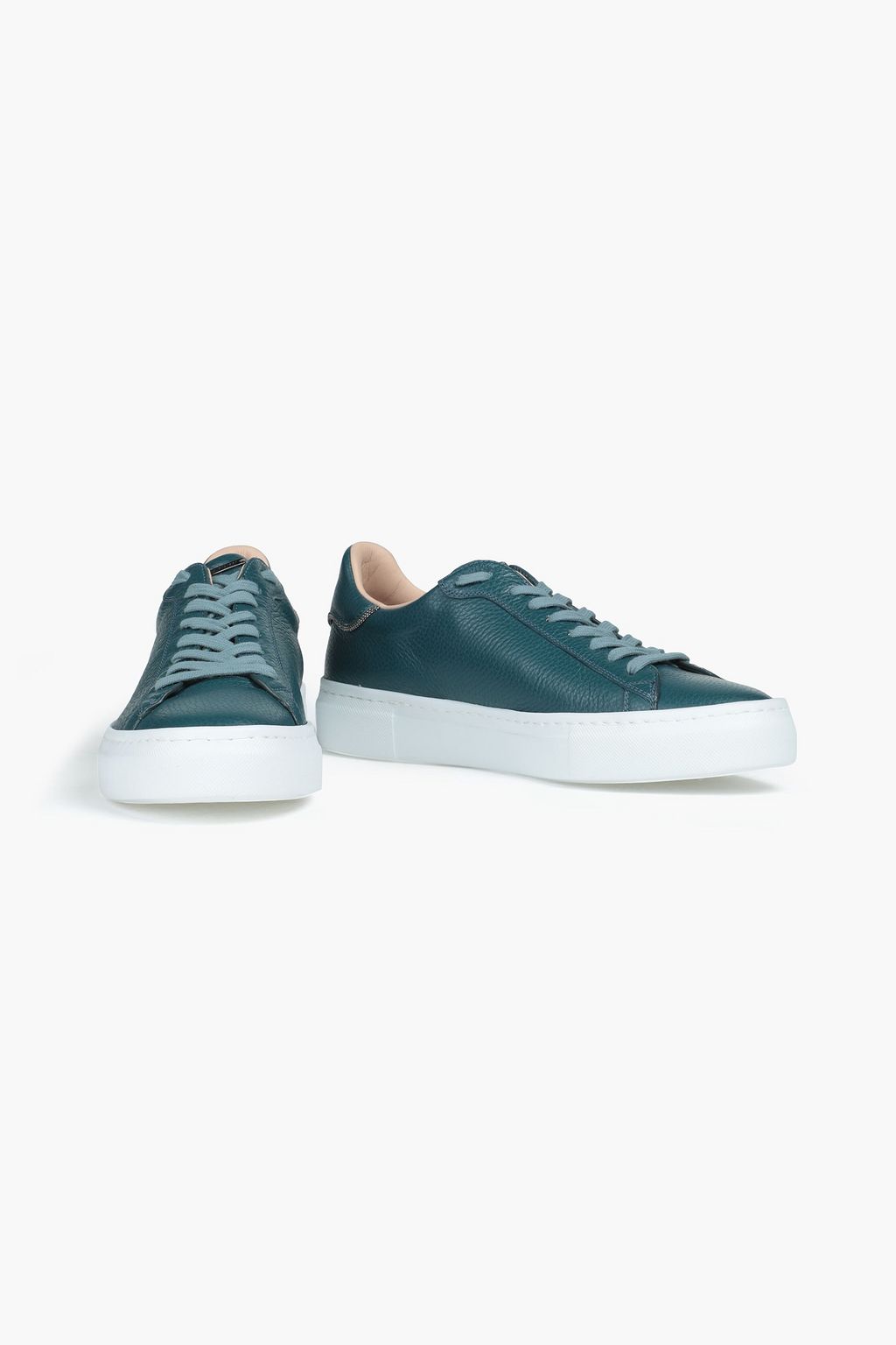 FABIANA FILIPPI Dalila bead-embellished pebbled-leather sneakers