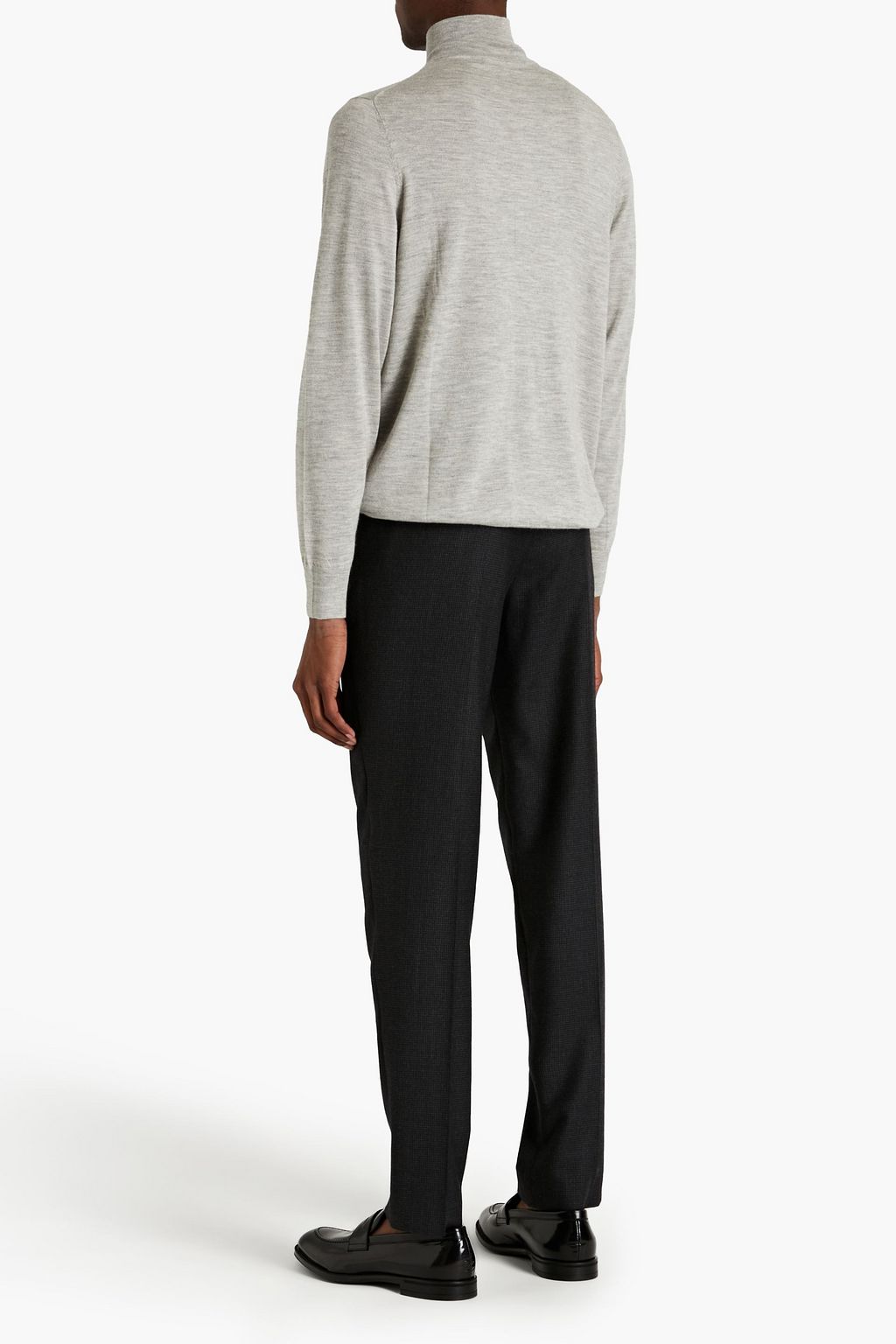 N.PEAL The Regent mélange cashmere and silk-blend sweater