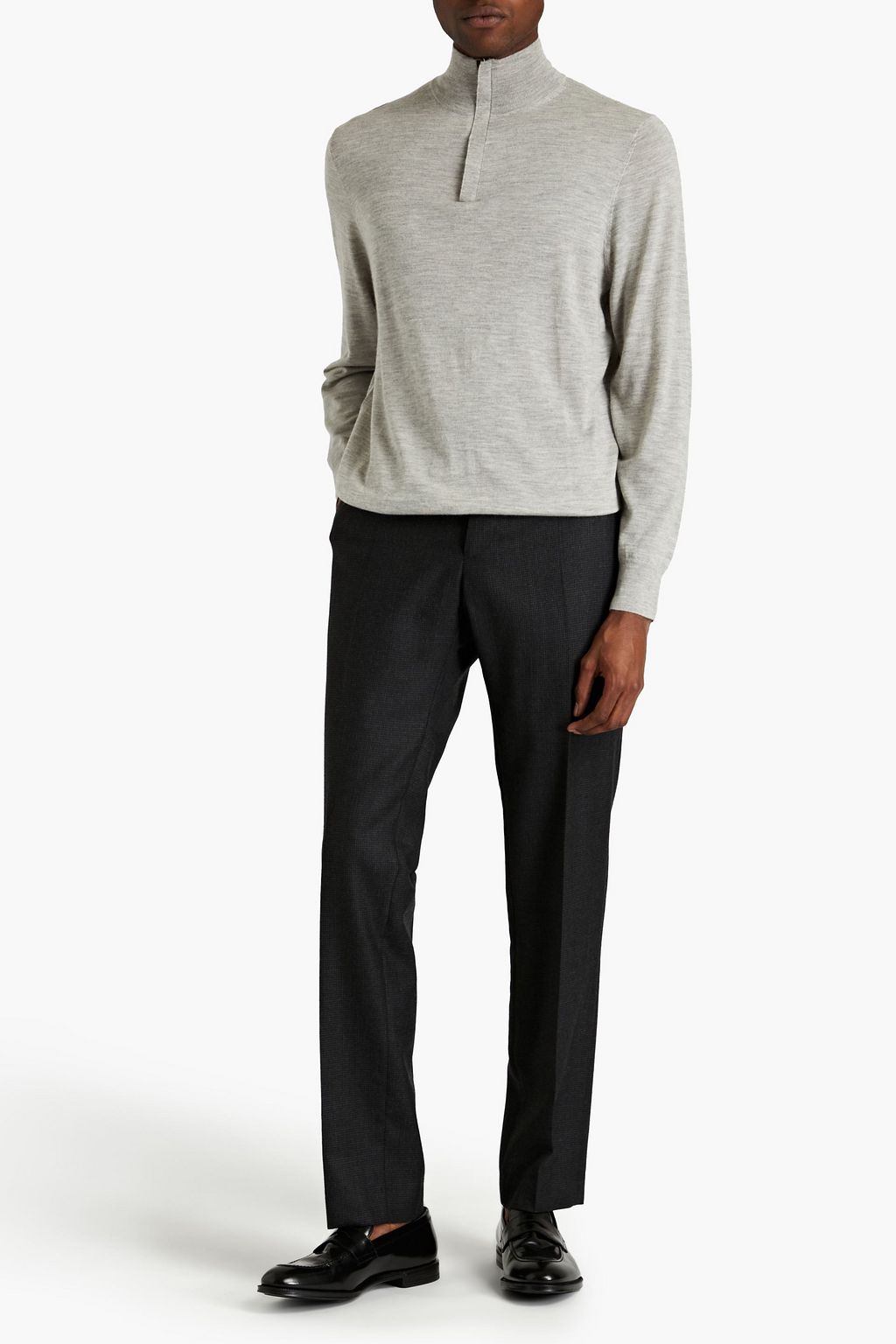 N.PEAL The Regent mélange cashmere and silk-blend sweater