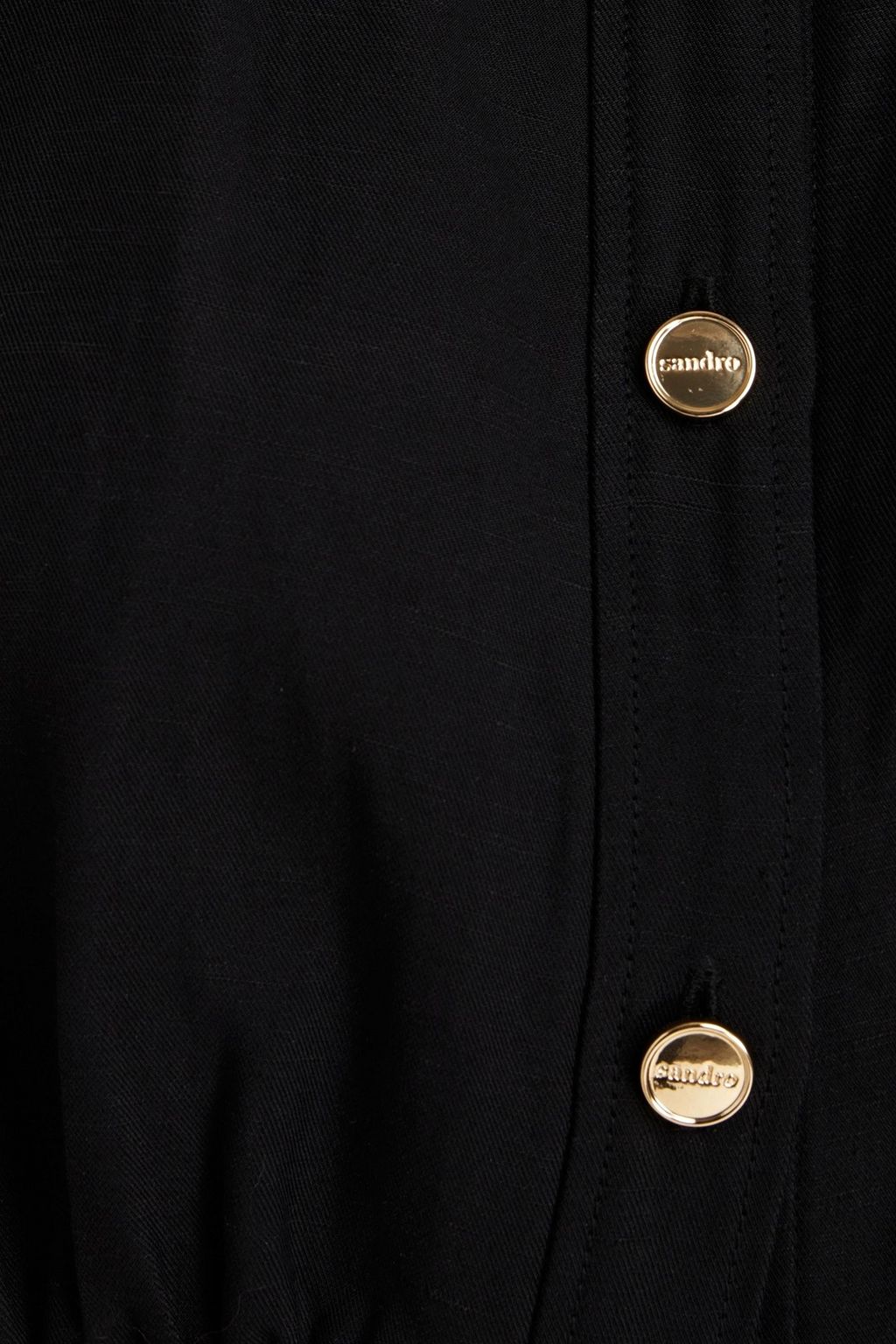 SANDRO Gathered twill mini shirt dress