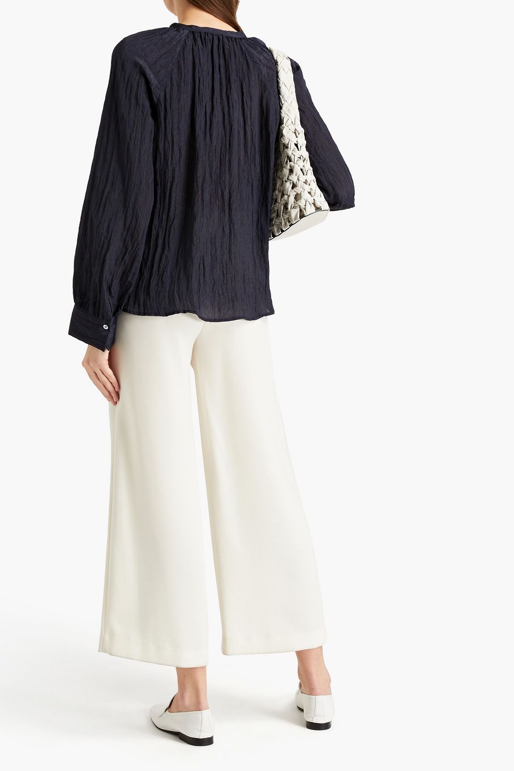 VINCE. Crinkled satin blouse