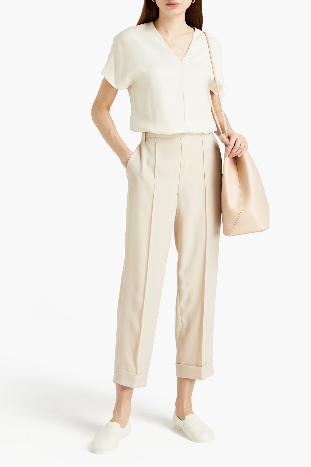 VINCE. Cropped crepe tapered pants