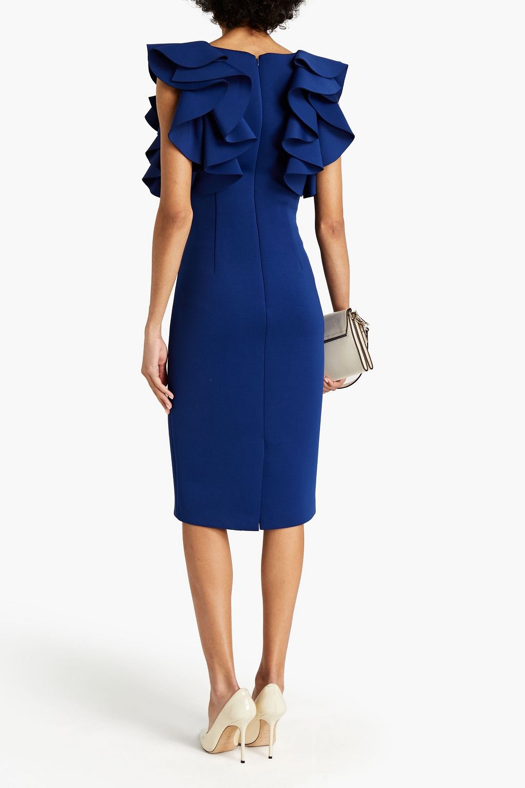 BADGLEY MISCHKA Ruffled scuba dress