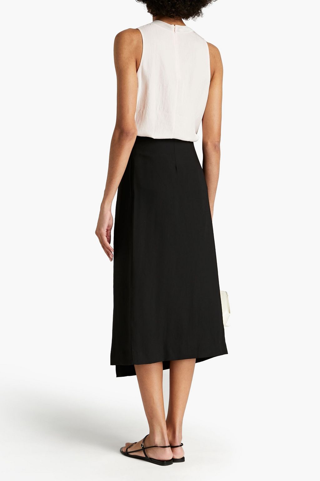 VINCE. Twill midi wrap skirt