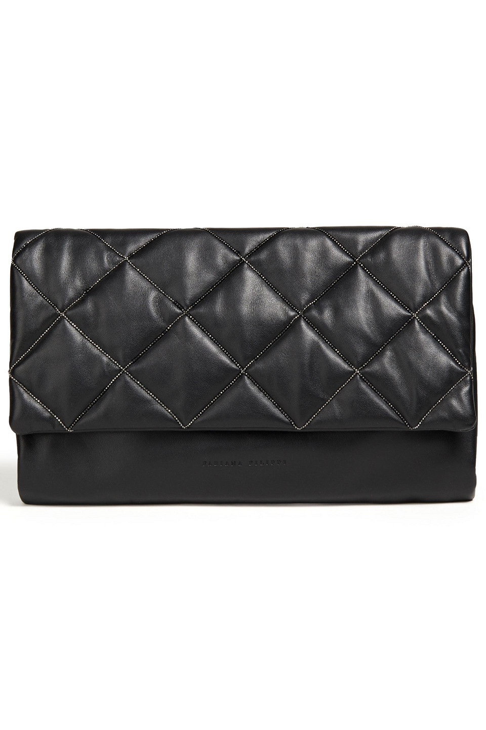 Fabiana Filippi Woman Rebecca Bead-embellished Quilted Leather Clutch Black Size --
