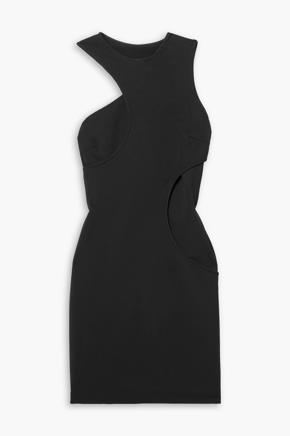 Paisley layered cutout stretch-jersey mini dress