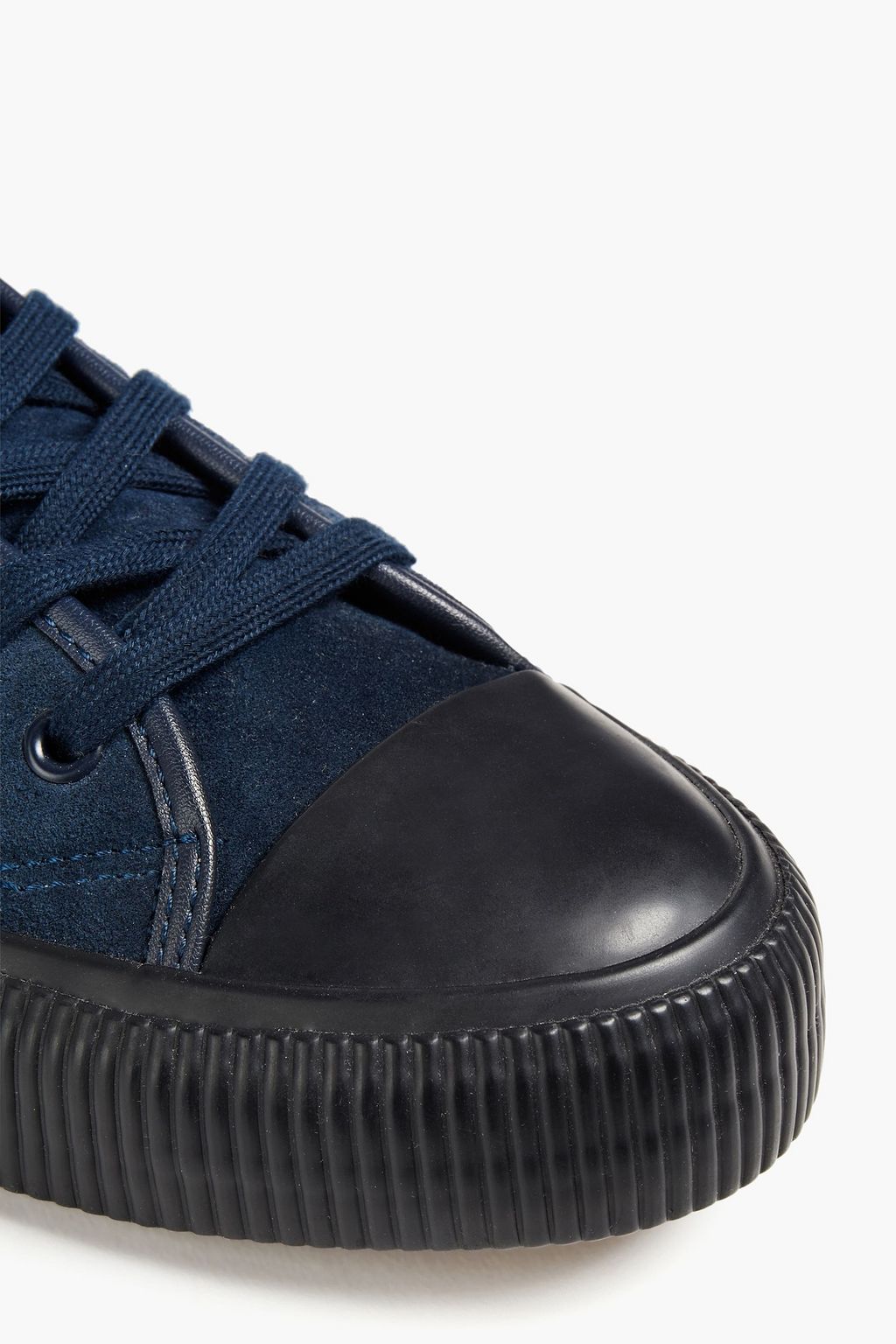 SANDRO Leather-trimmed suede sneakers