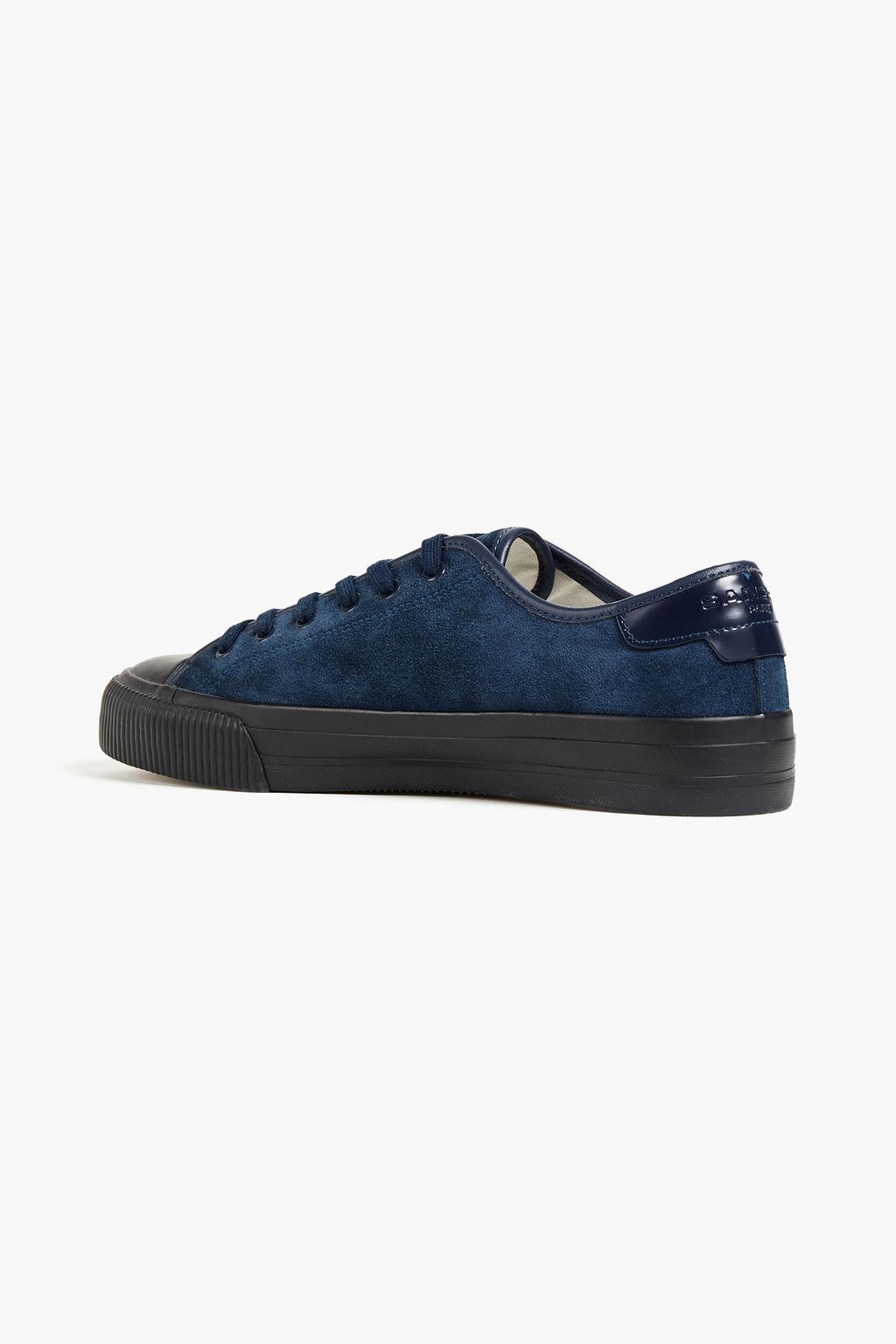 SANDRO Leather-trimmed suede sneakers