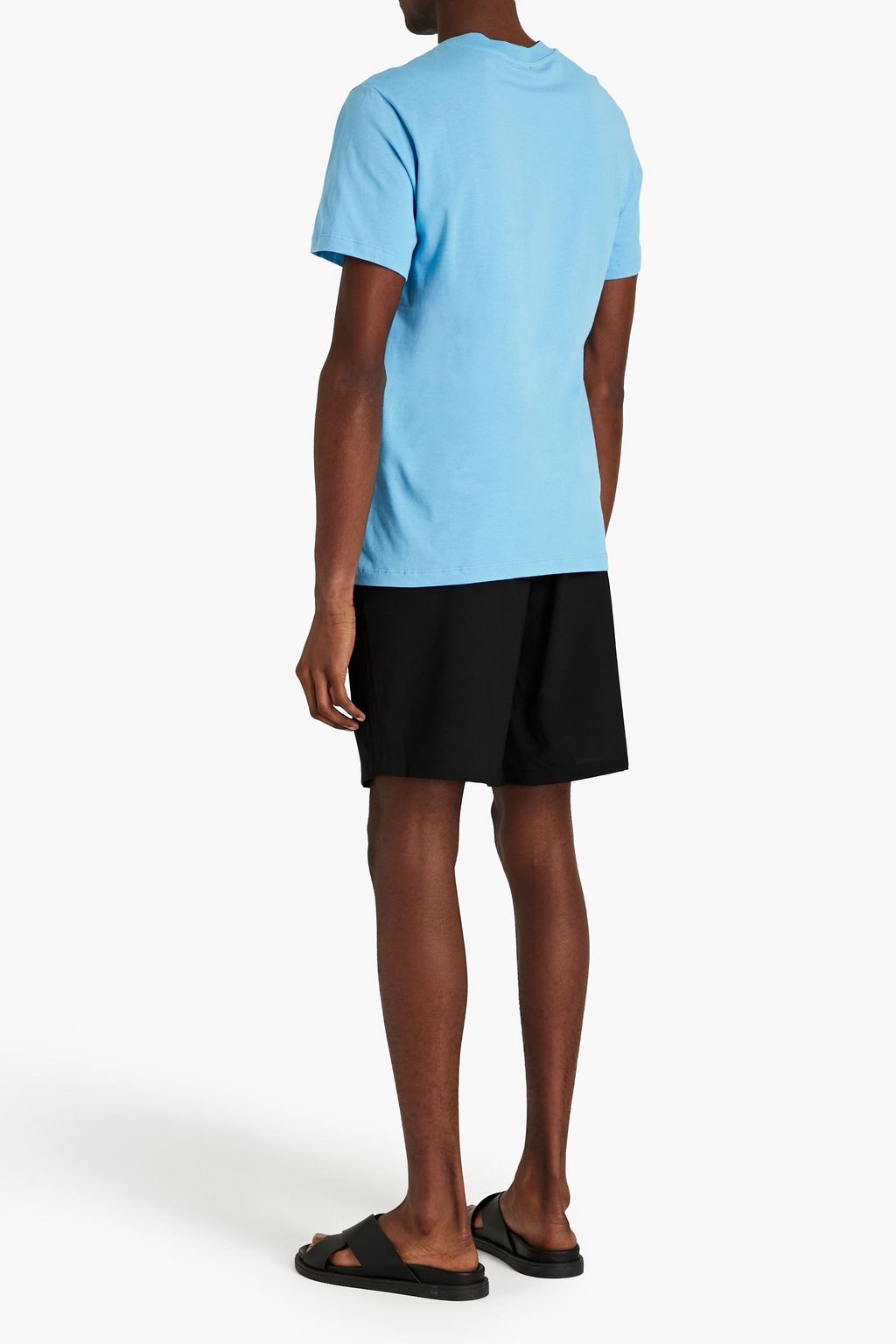 SANDRO Solid slim-fit embroidered cotton-jersey T-shirt