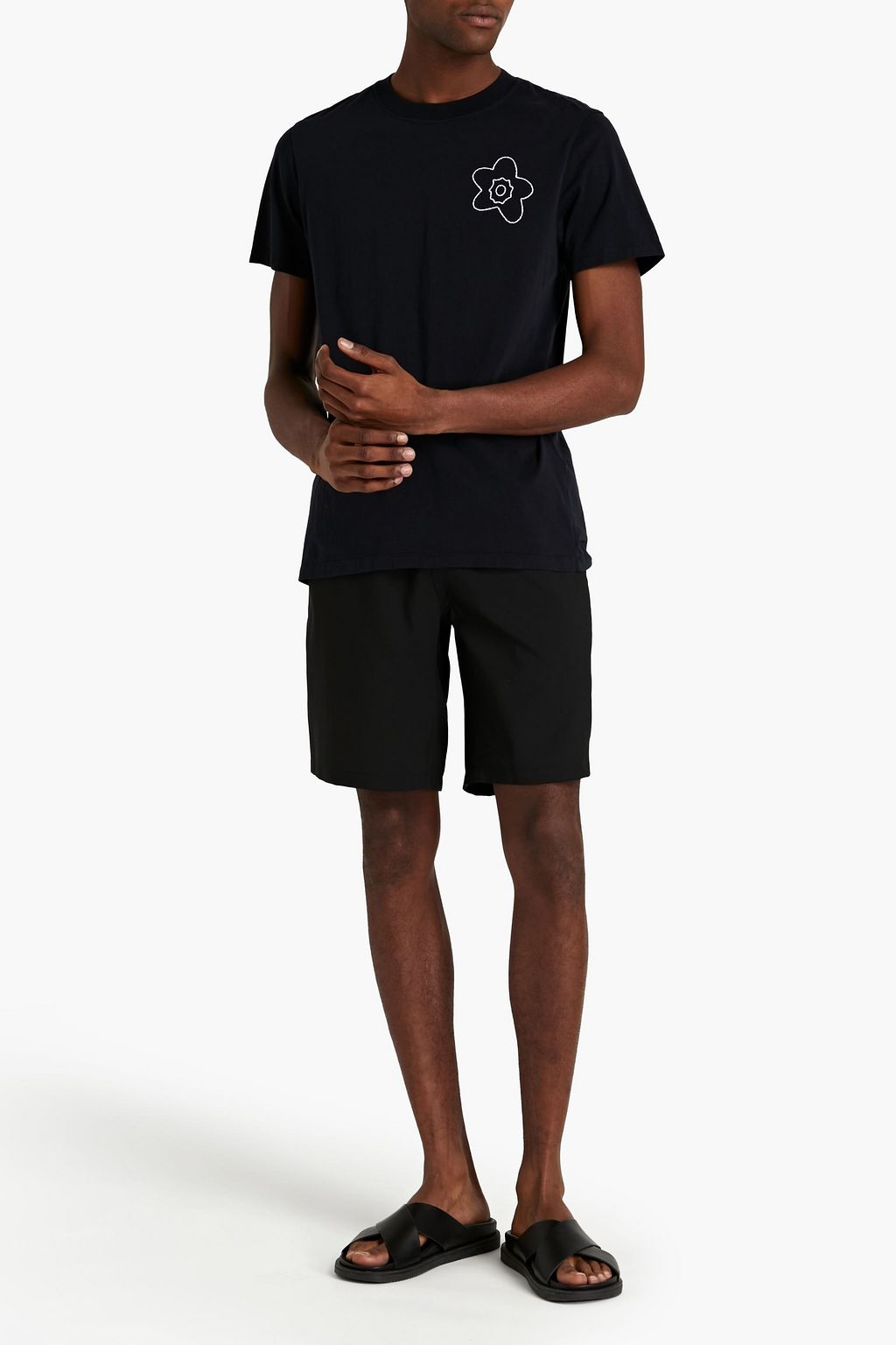 SANDRO Flower embroidered cotton-jersey T-shirt