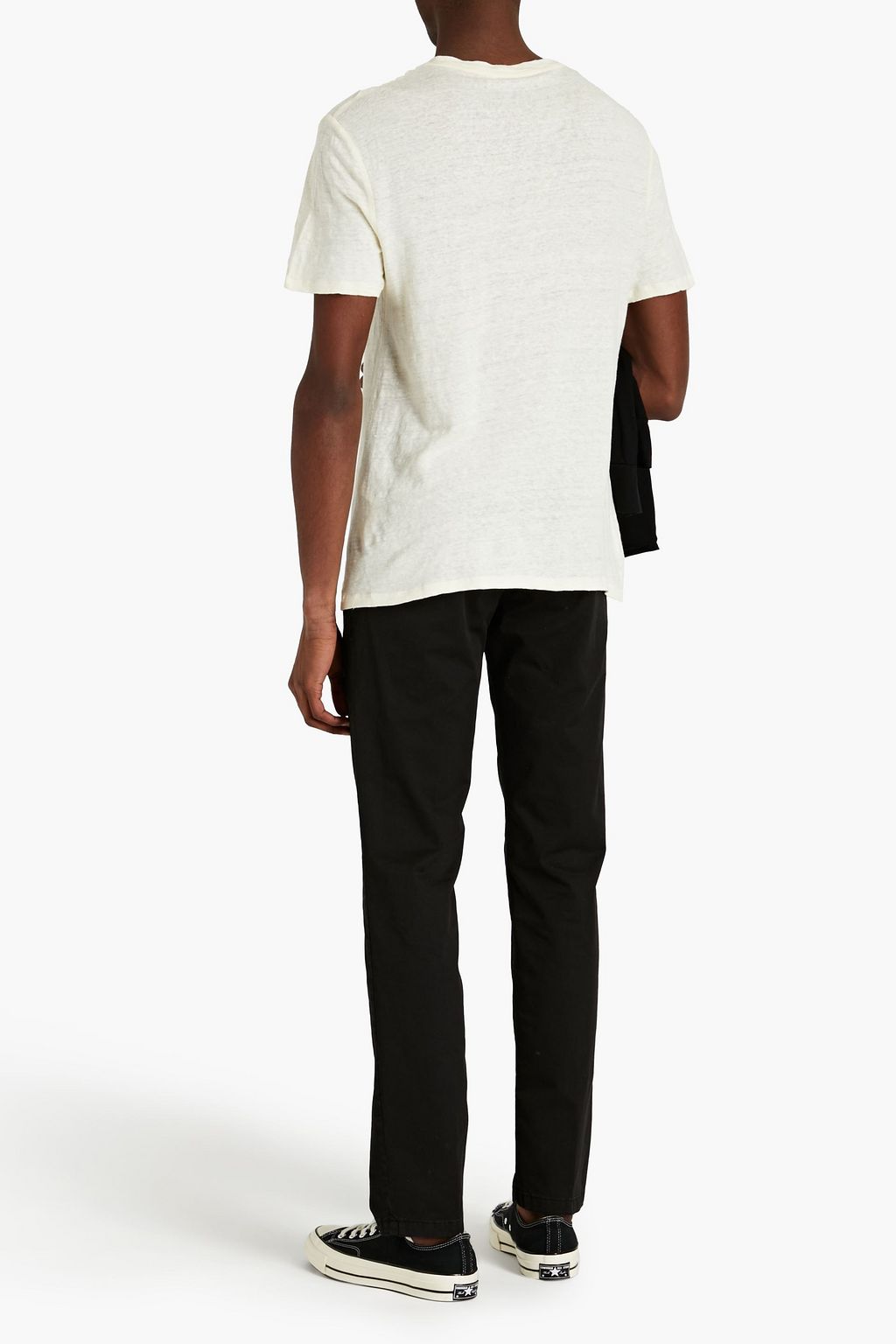 SANDRO Slub linen-jersey T-shirt