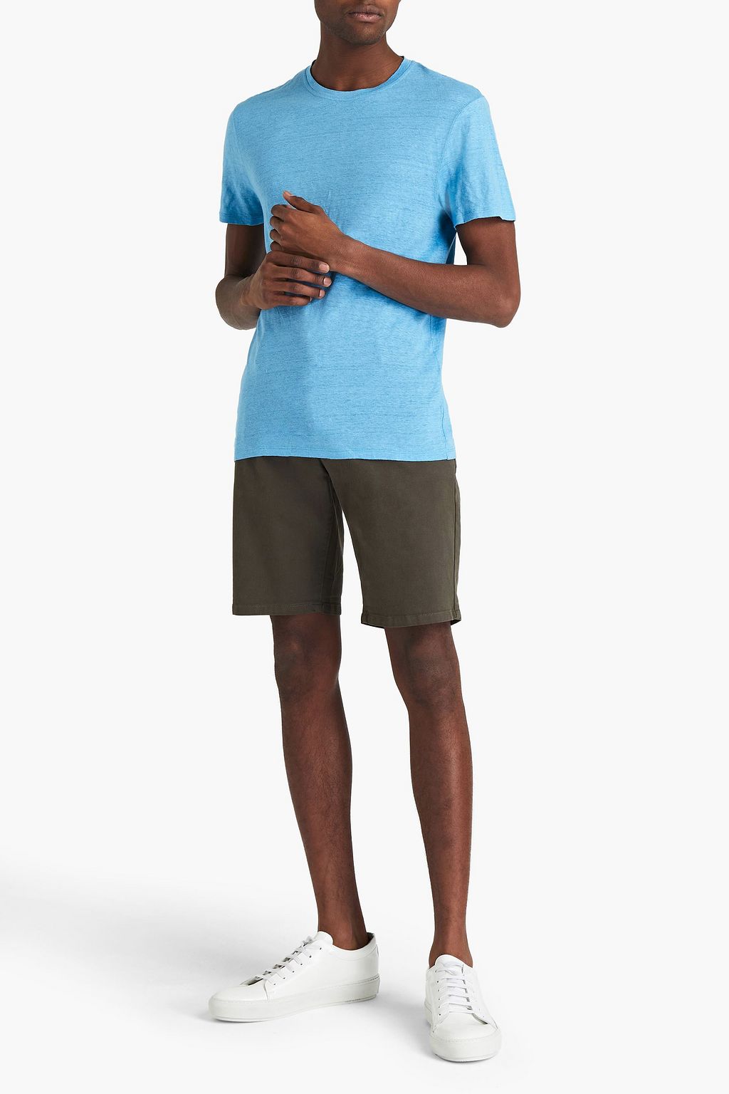 SANDRO Slub linen-jersey T-shirt