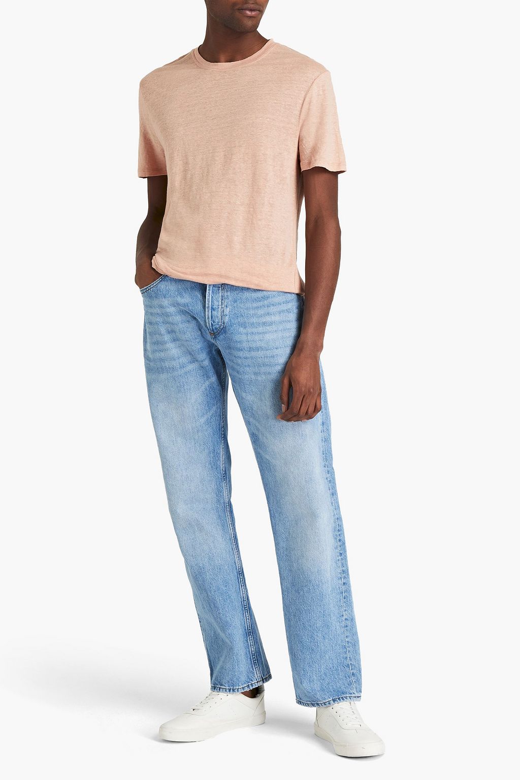 SANDRO Clash slub linen T-shirt