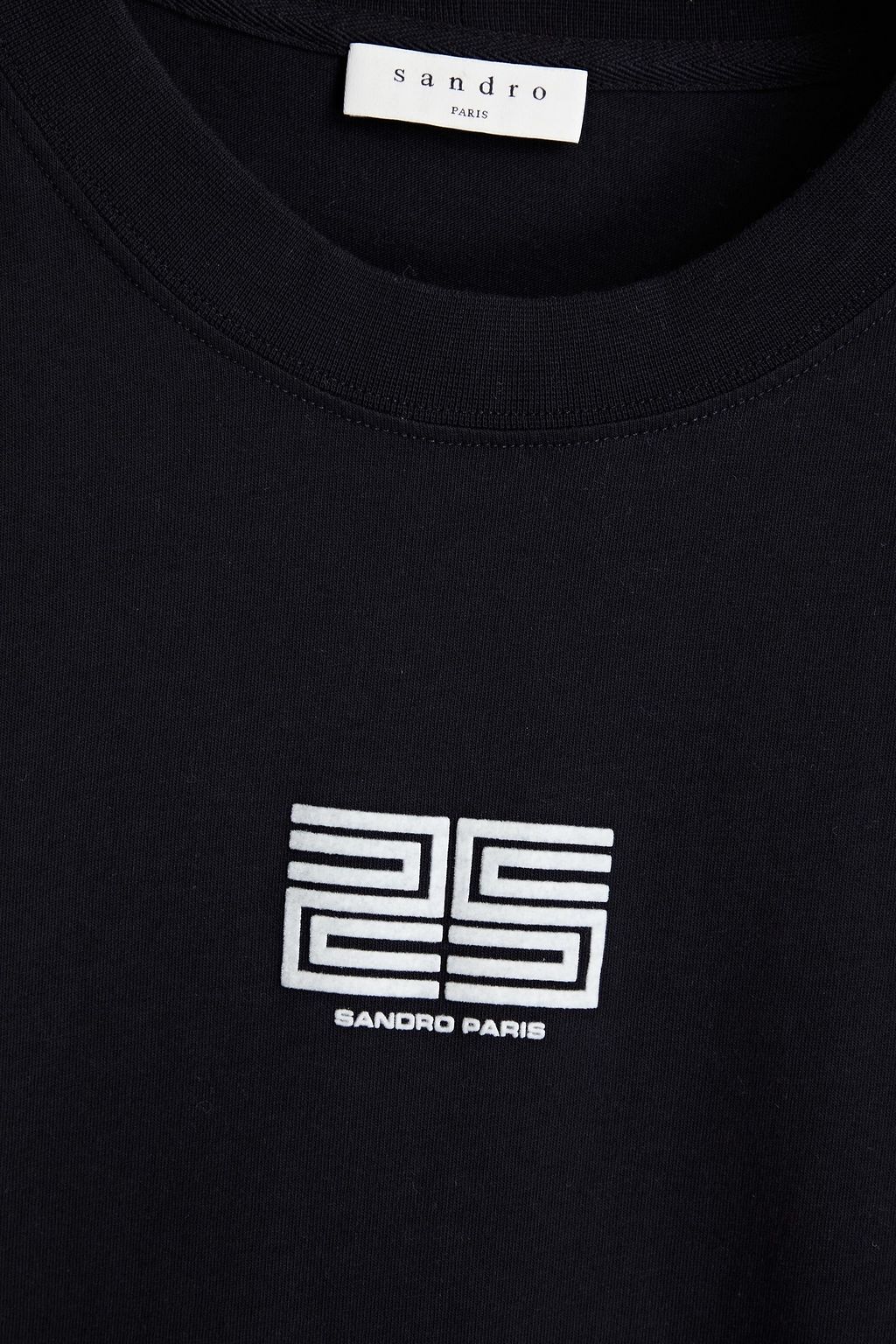 SANDRO Printed cotton-jersey T-shirt