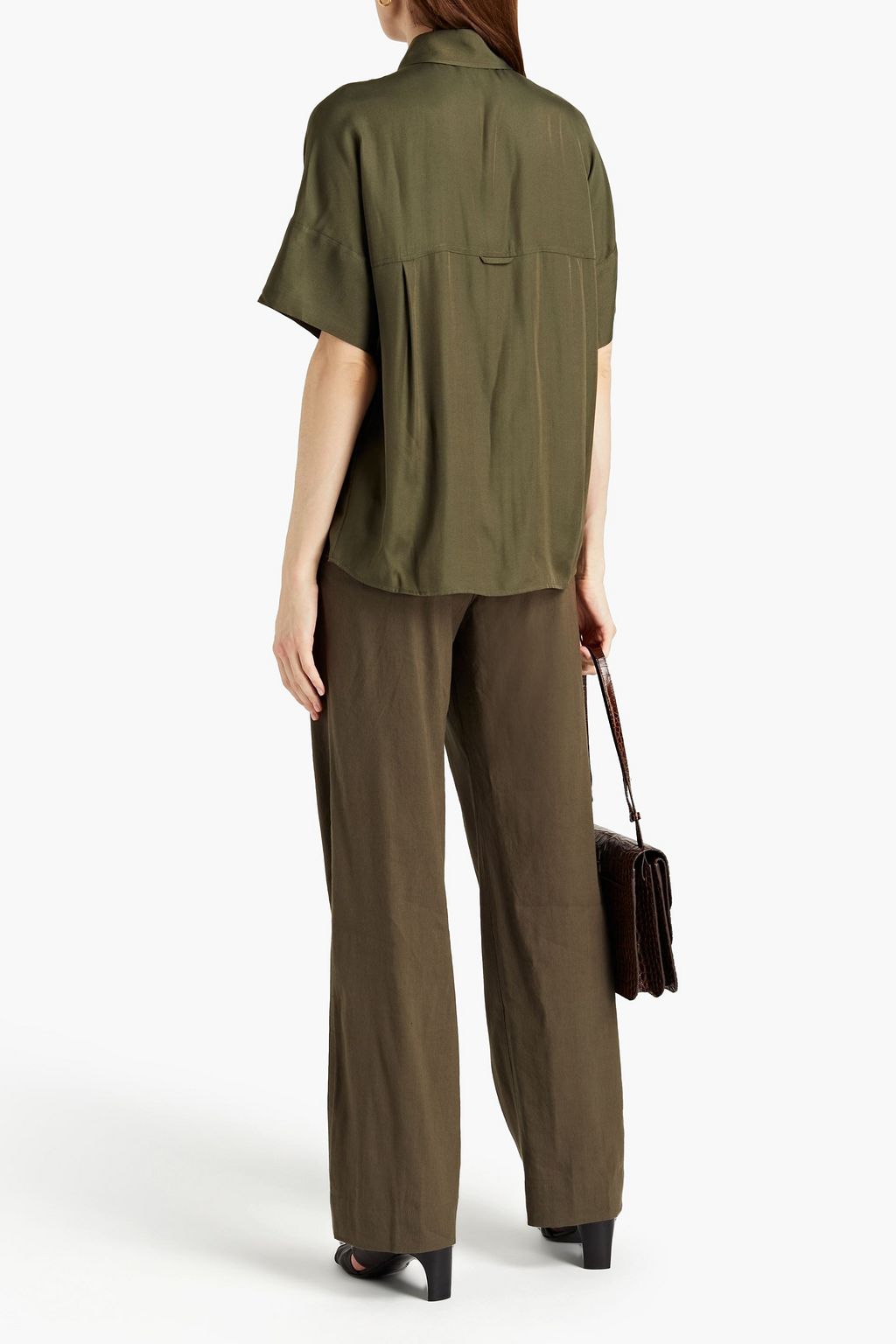 VINCE. Silk-blend twill shirt
