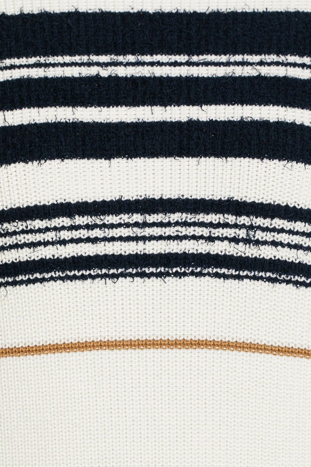 GENTRYPORTOFINO Bouclé-trimmed striped ribbed-knit sweater