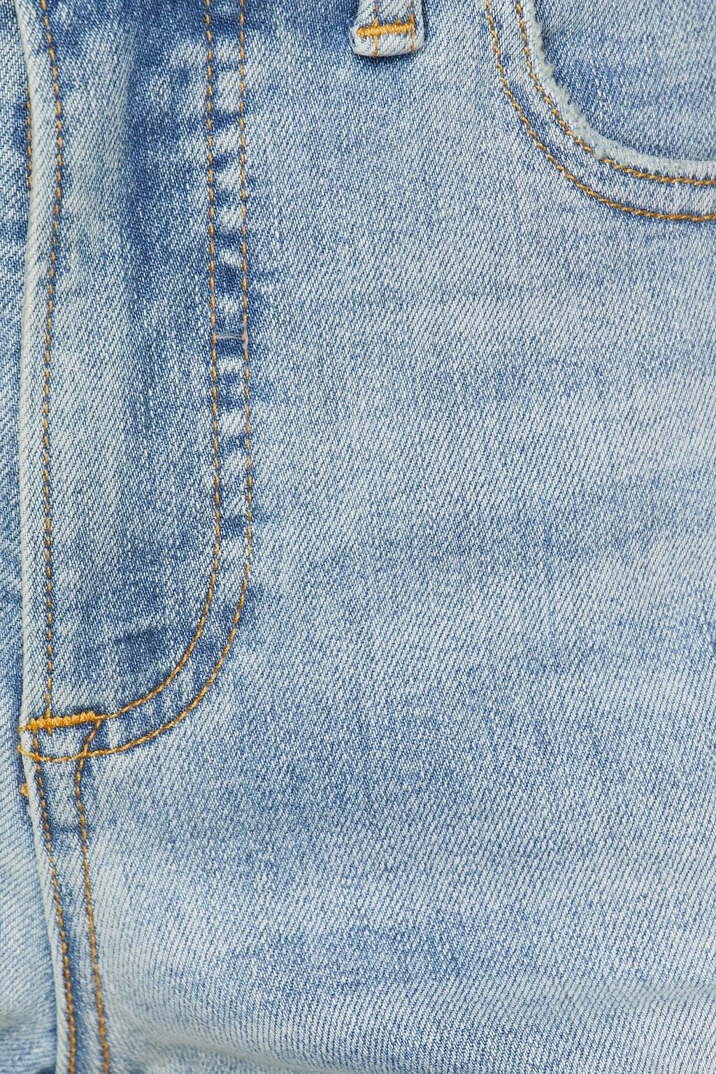 VINCE. Cropped faded mid-rise straight-leg jeans