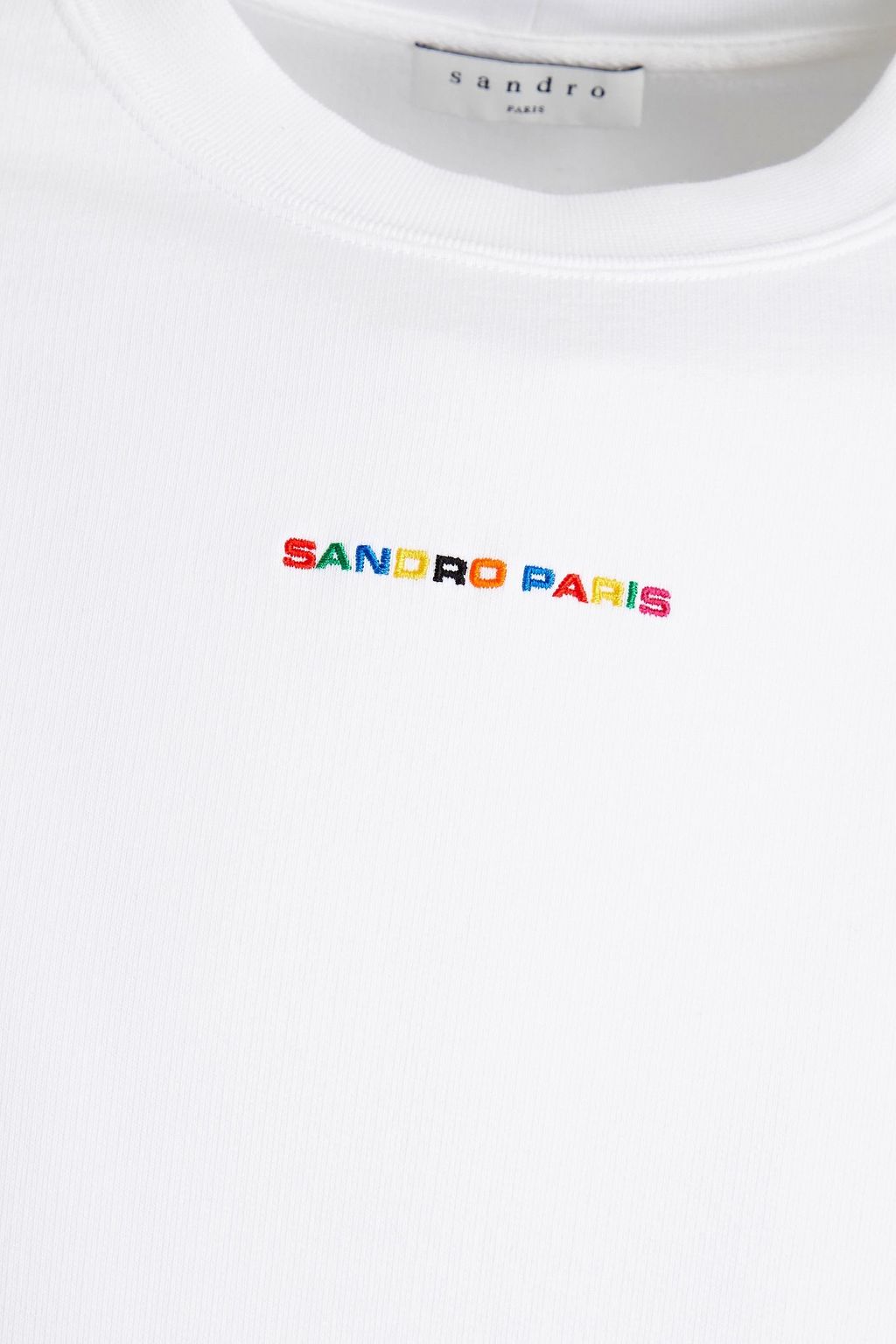 SANDRO Embroidered French cotton-terry sweatshirt