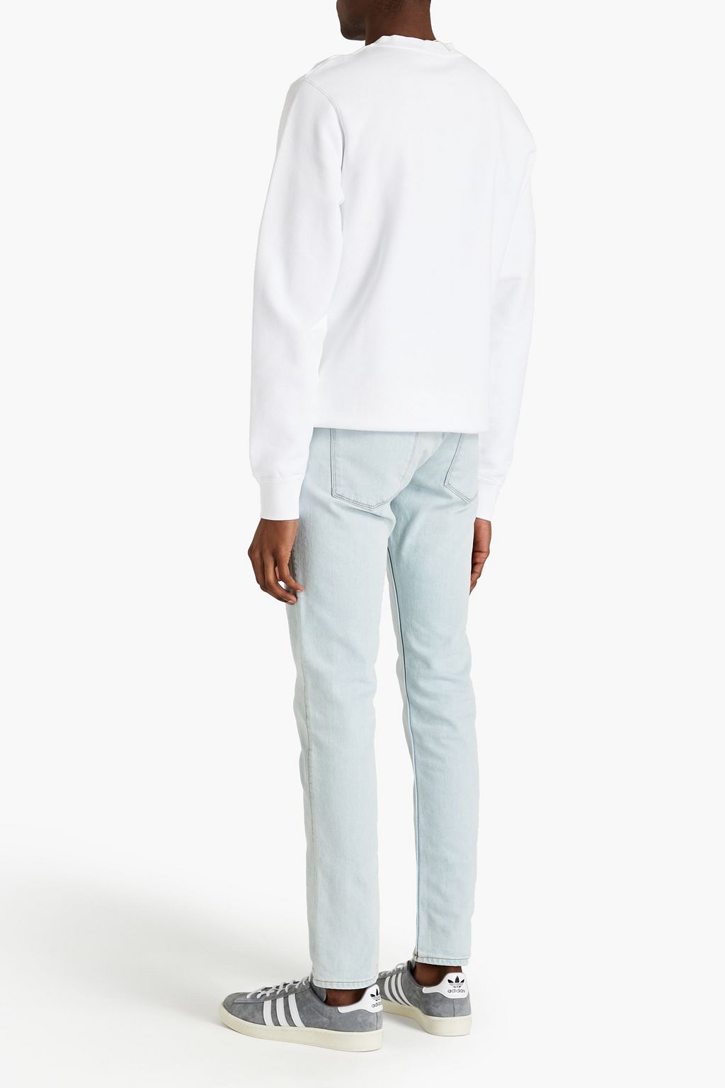 SANDRO Embroidered French cotton-terry sweatshirt