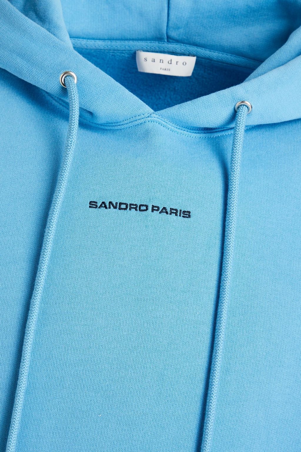 SANDRO Embroidered French cotton terry hoodie