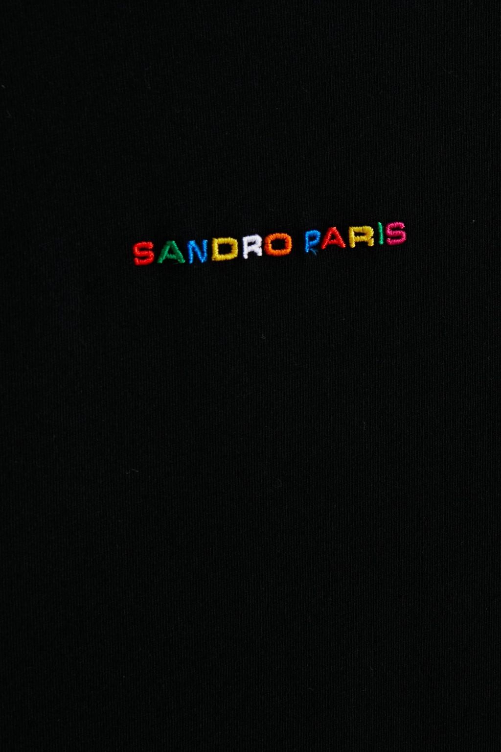 SANDRO Solid slim-fit embroidered cotton-jersey T-shirt