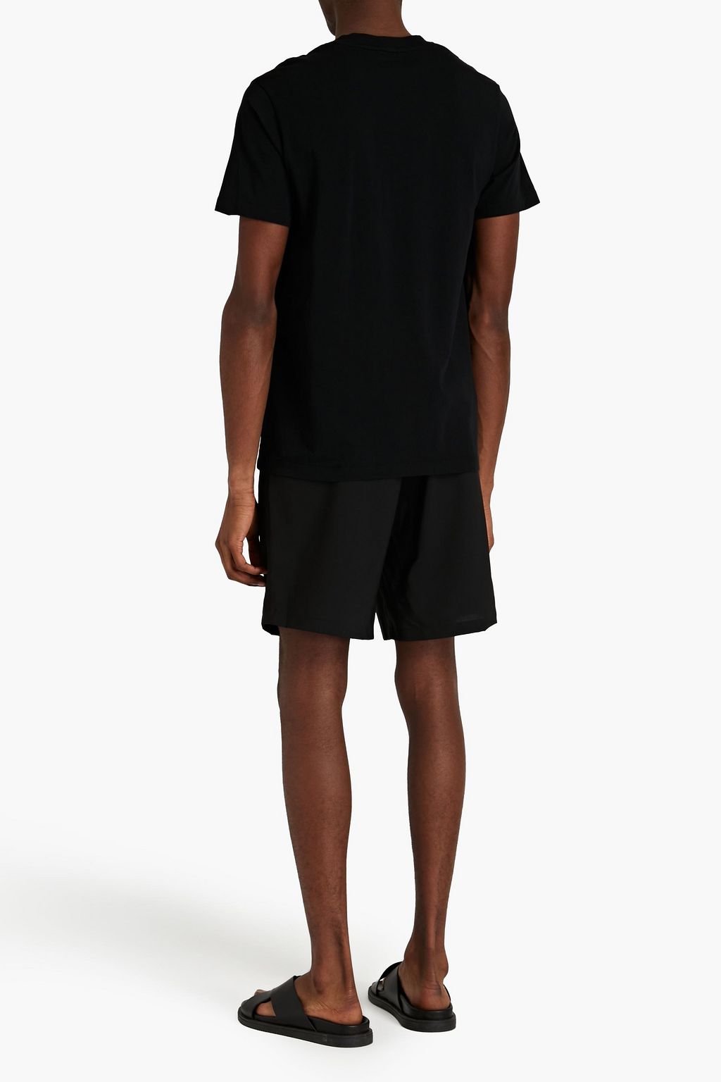 SANDRO Solid slim-fit embroidered cotton-jersey T-shirt