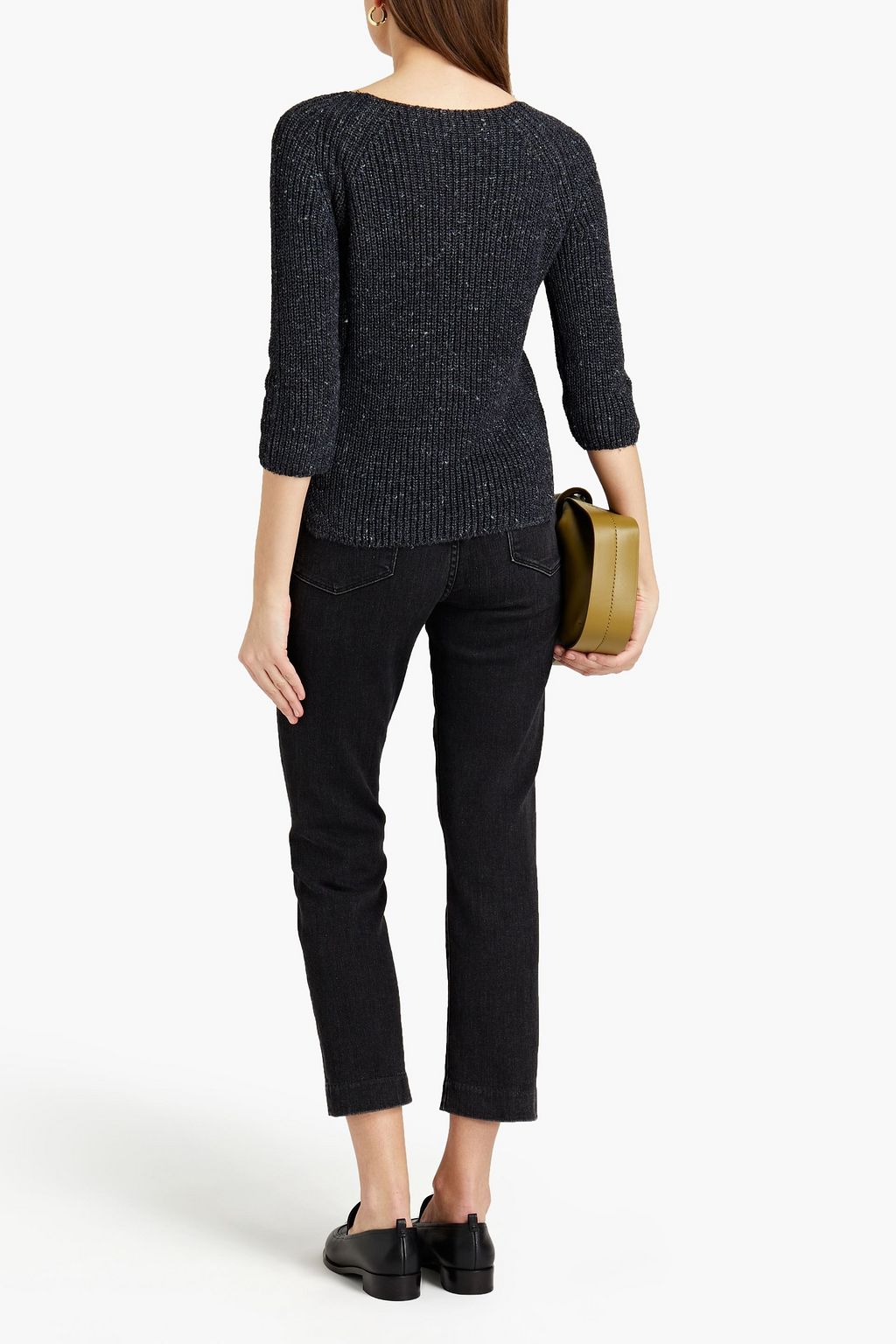 GENTRYPORTOFINO Ribbed linen and silk-blend sweater