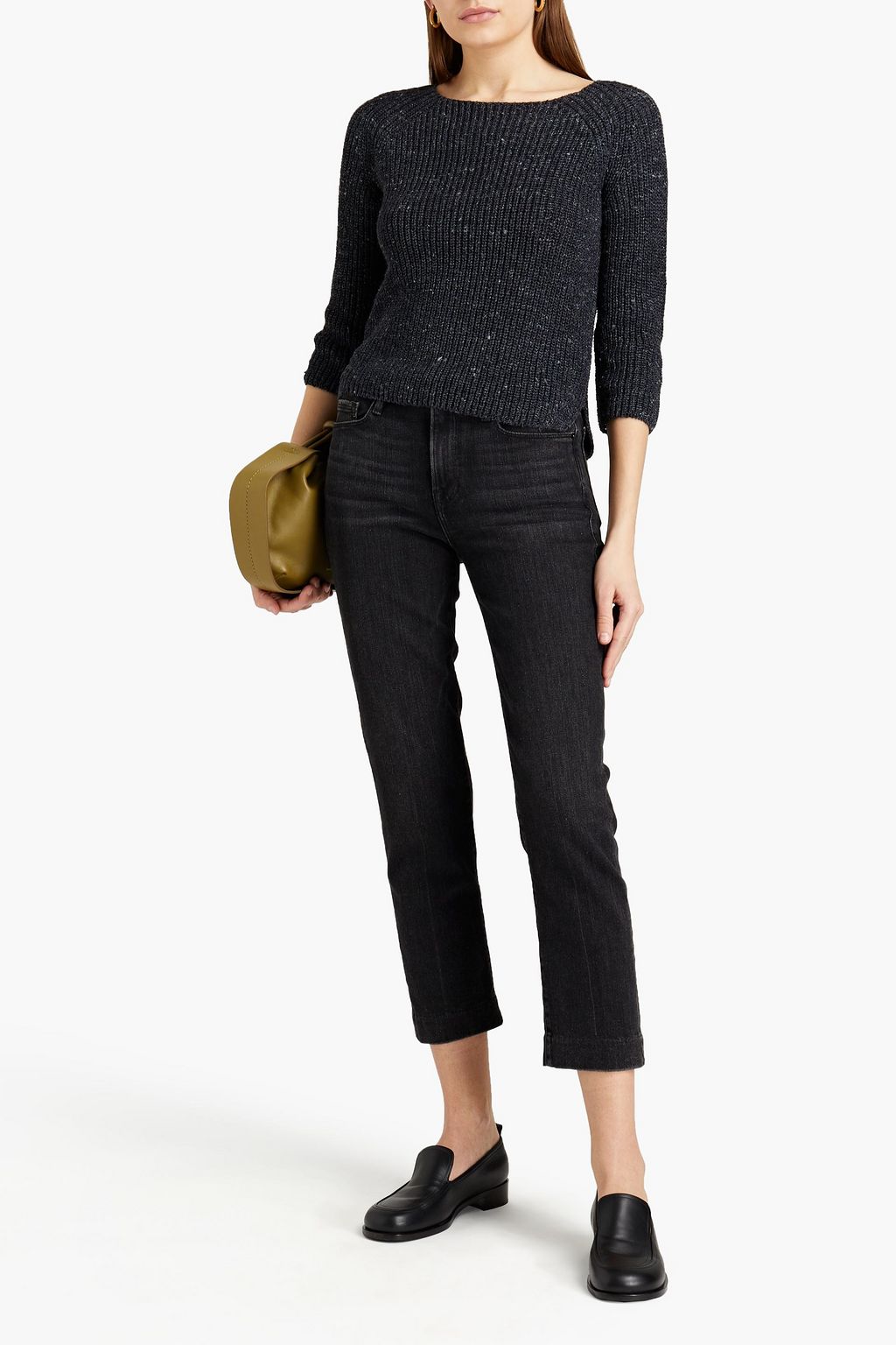 GENTRYPORTOFINO Ribbed linen and silk-blend sweater