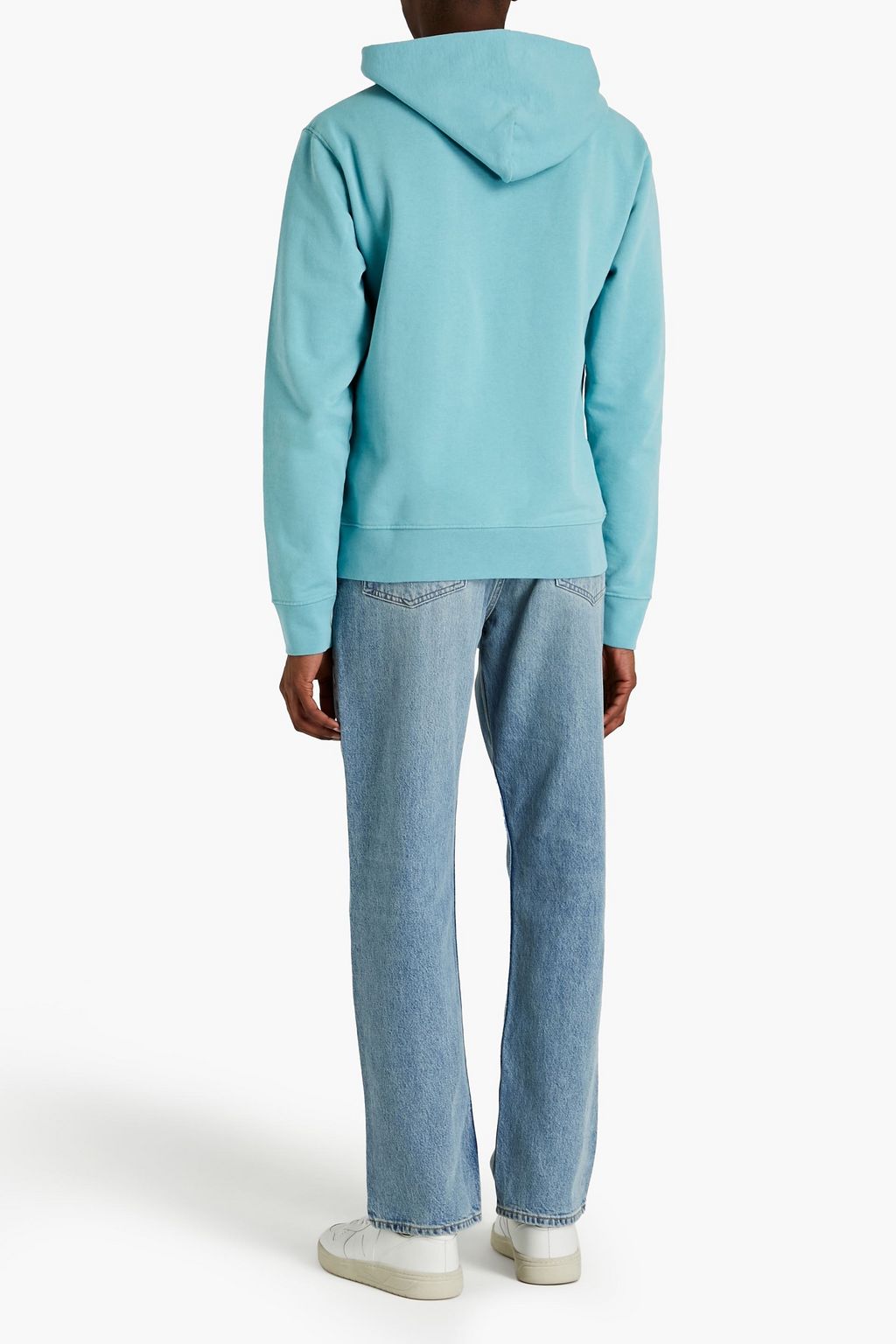 SANDRO Embroidered French cotton-terry hoodie