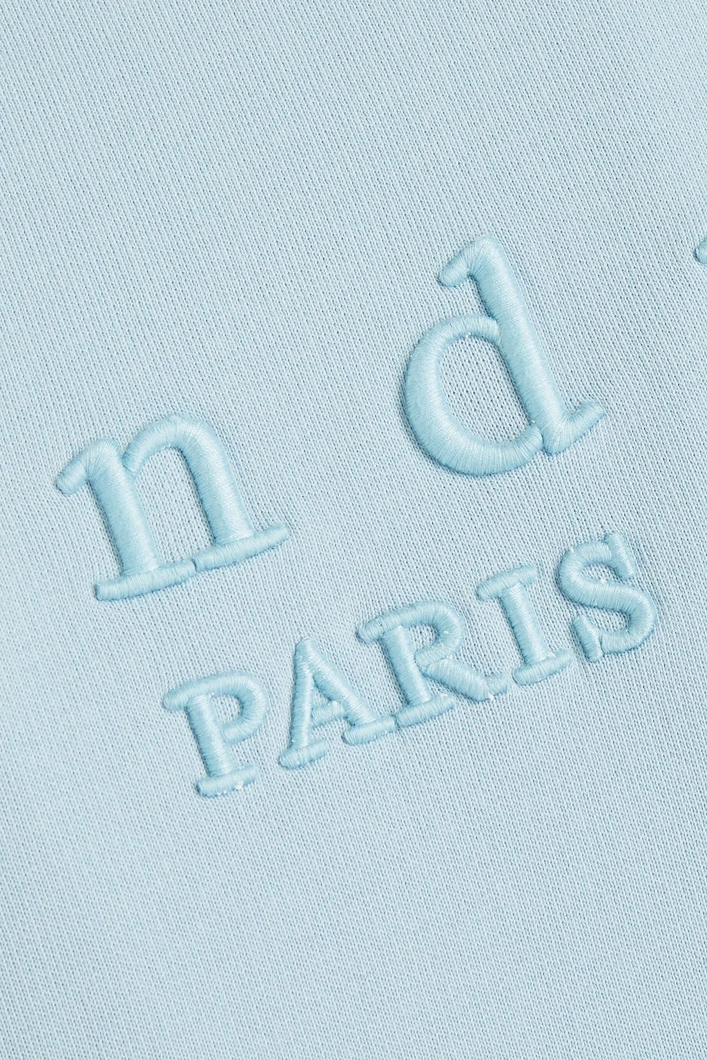 SANDRO Embroidered French cotton-terry sweatshirt