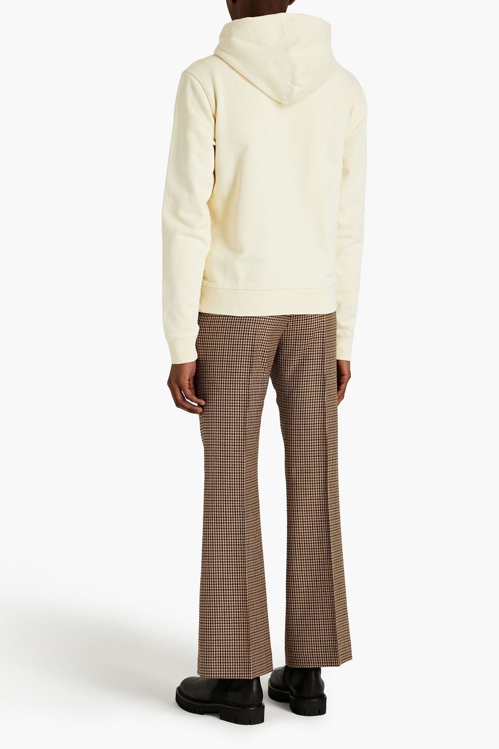 SANDRO Embroidered French cotton-terry hoodie