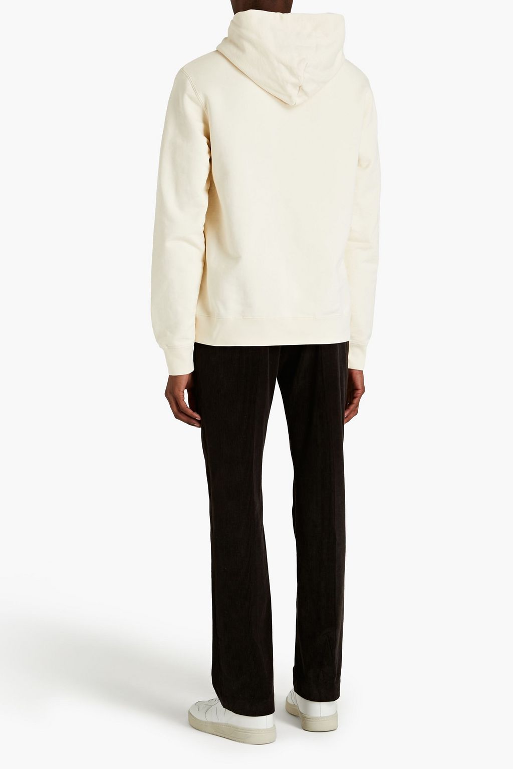 SANDRO Flocked French cotton-terry hoodie