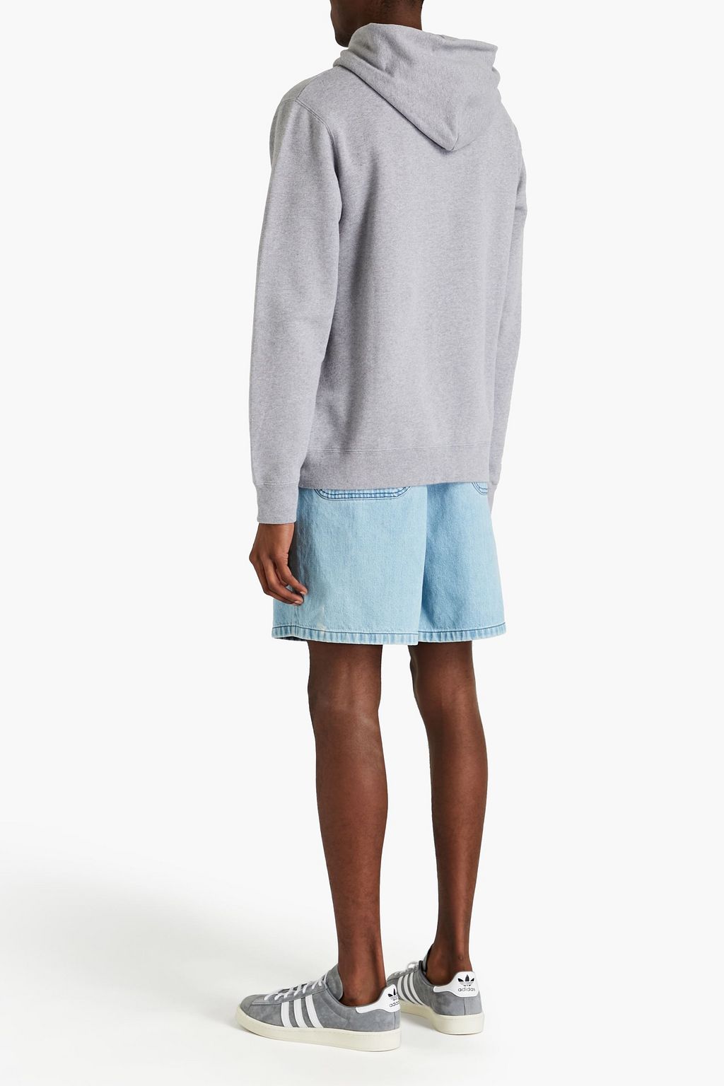 SANDRO Embroidered French cotton-terry hoodie