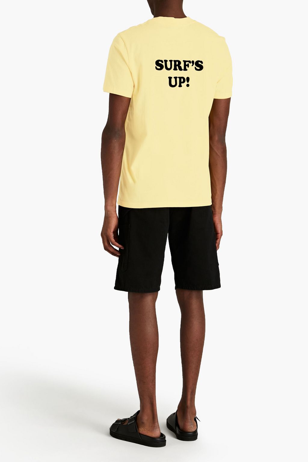 SANDRO Flocked cotton-jersey T-shirt