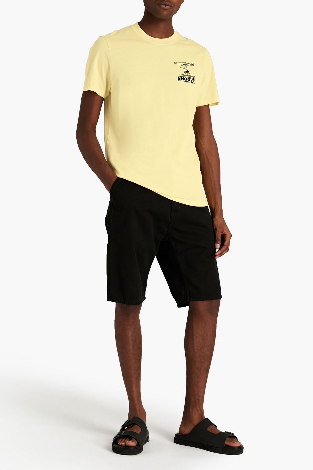 SANDRO Flocked cotton-jersey T-shirt