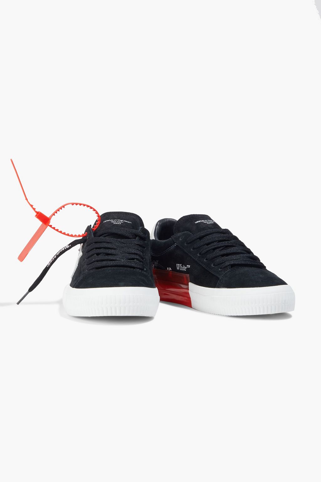 OFF-WHITE™ Appliquéd printed suede sneakers