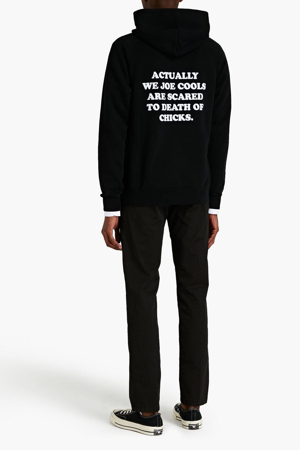 SANDRO + Peanuts flocked printed French cotton-terry hoodie