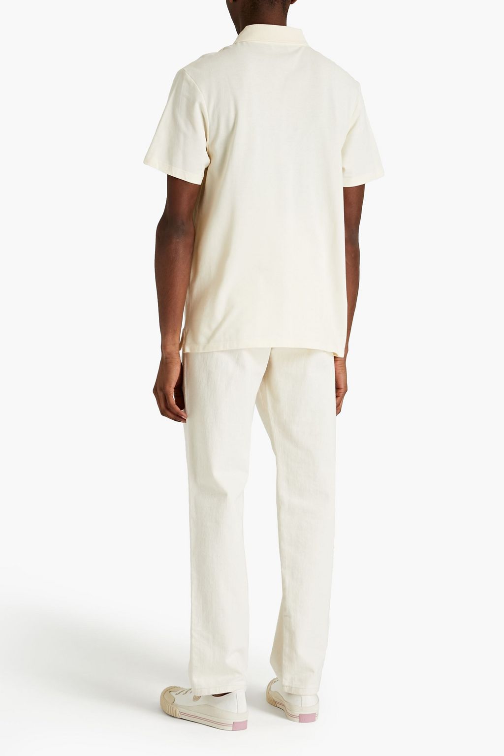 SANDRO Appliqued cotton-piqué polo shirt