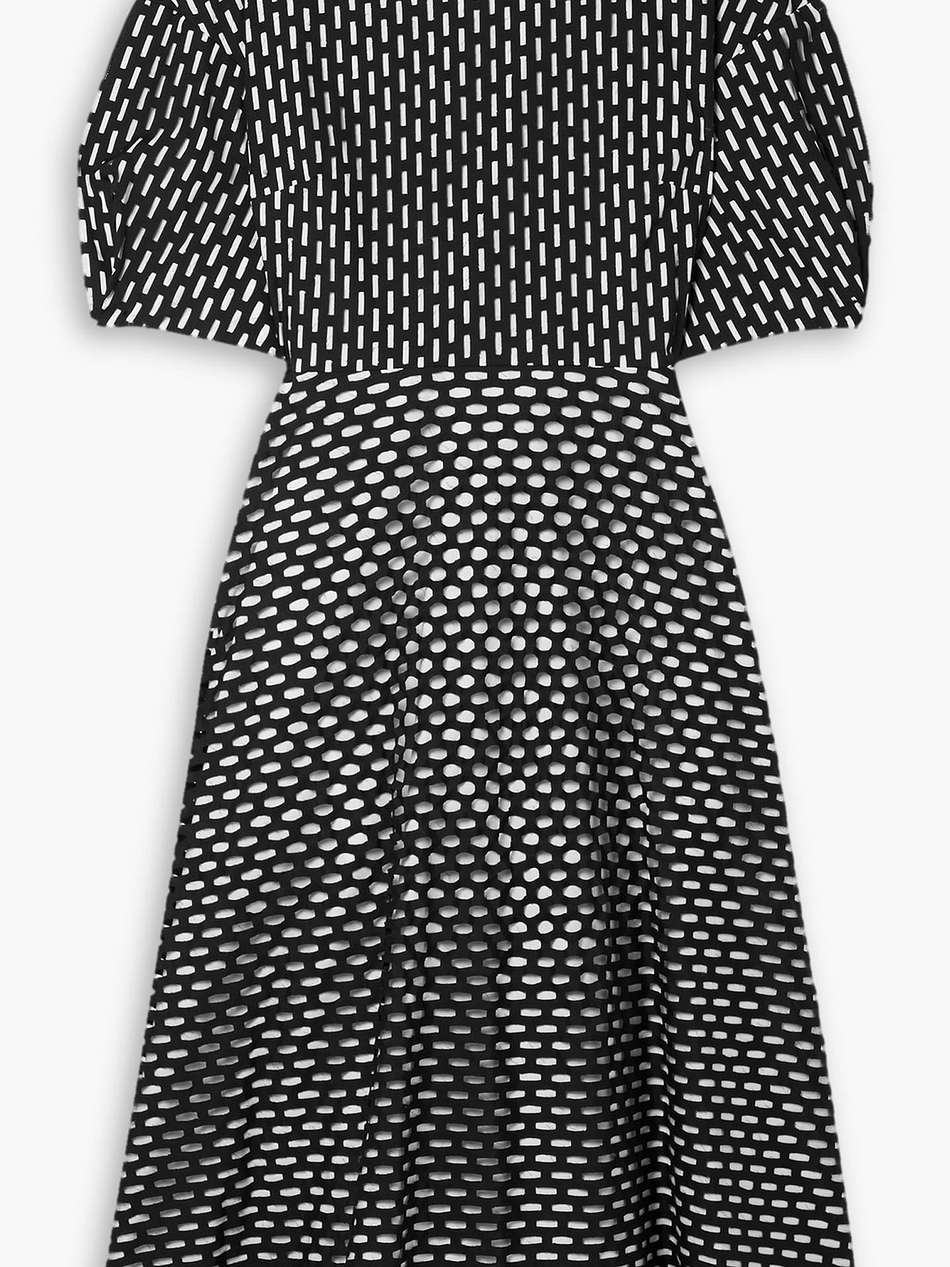 amelia laser-cut cotton-poplin midi dress