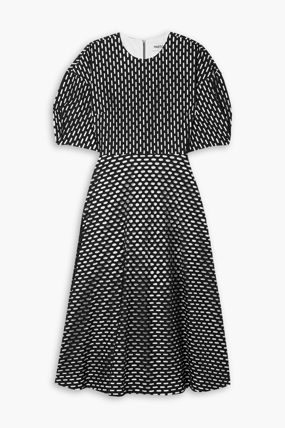 Amelia laser-cut cotton-poplin midi dress